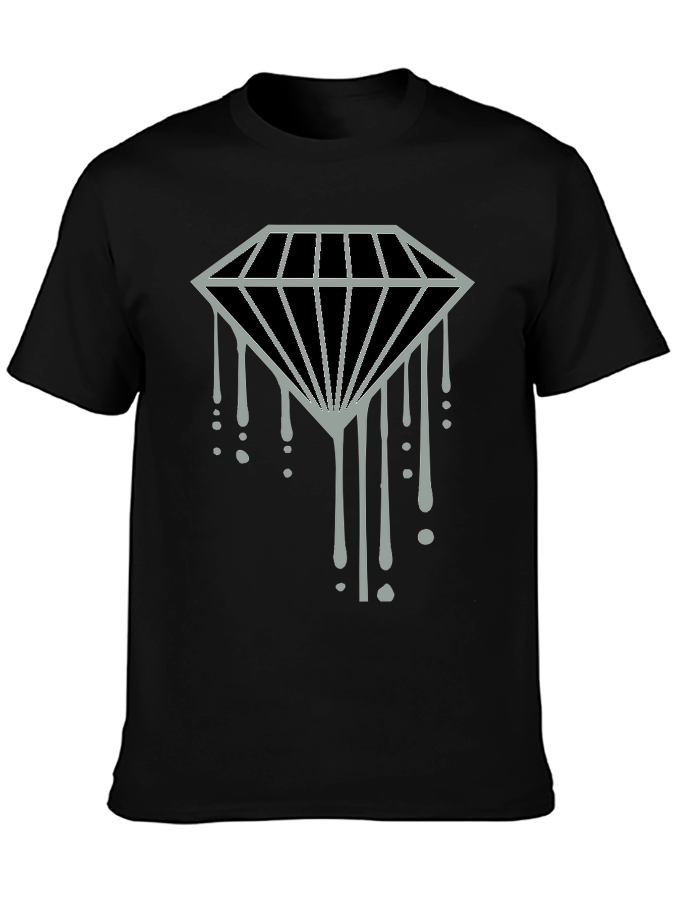 Dripping Diamond Graphic Tee - Modern Style