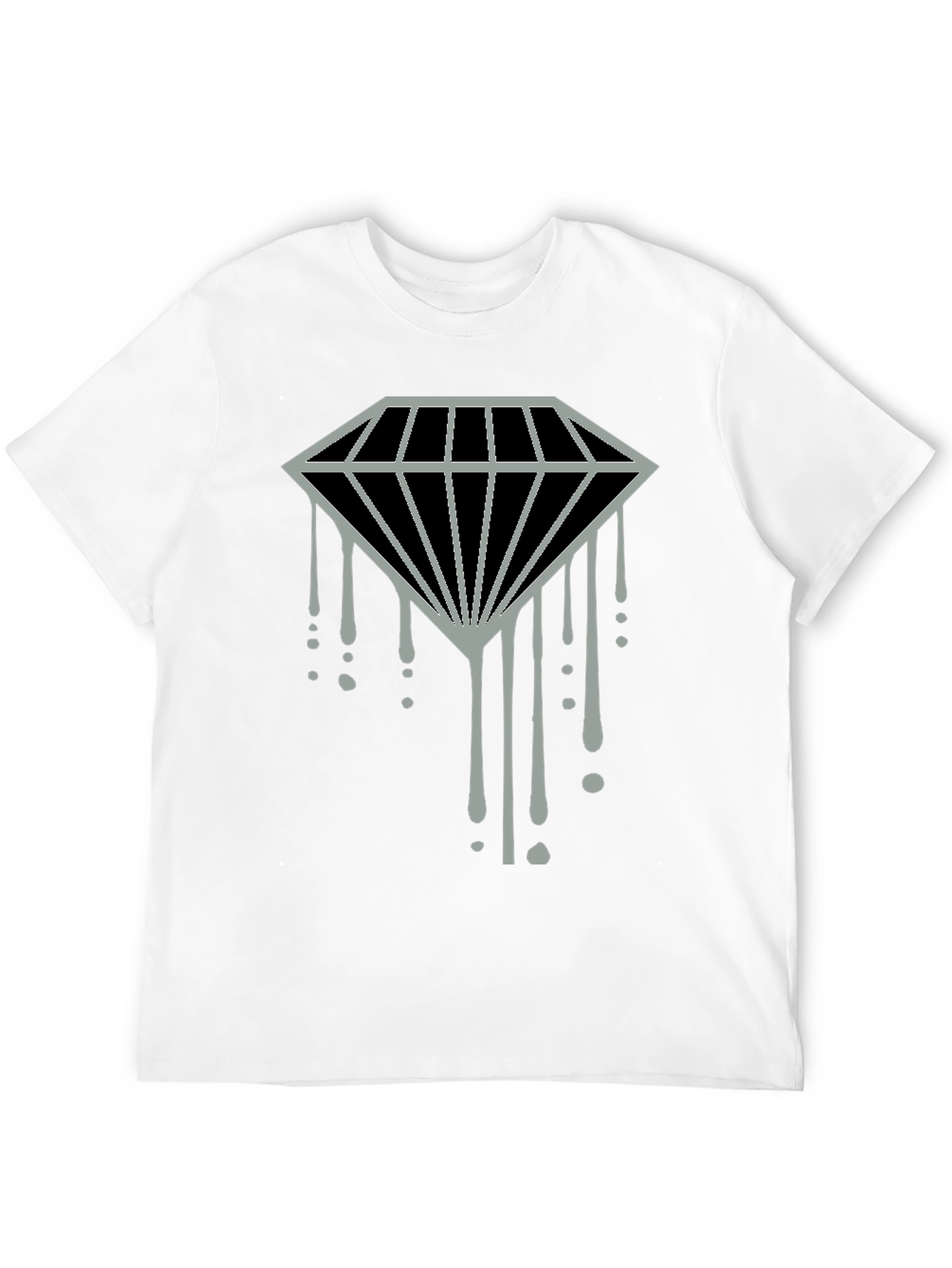 Dripping Diamond Graphic Tee - Modern Style