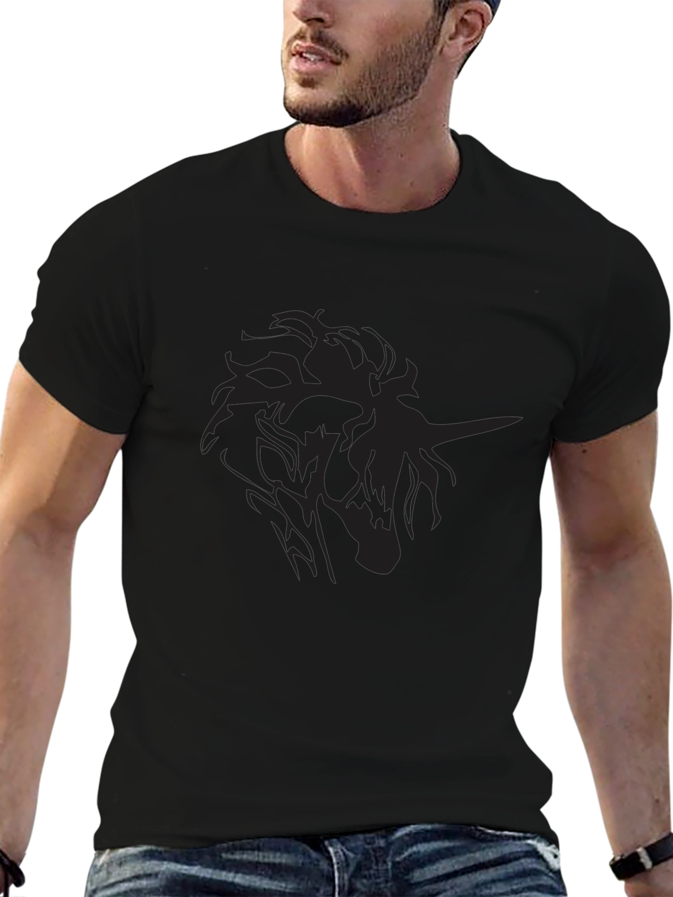 Dark Graphic Tee - Mens Fitted Black T-Shirt