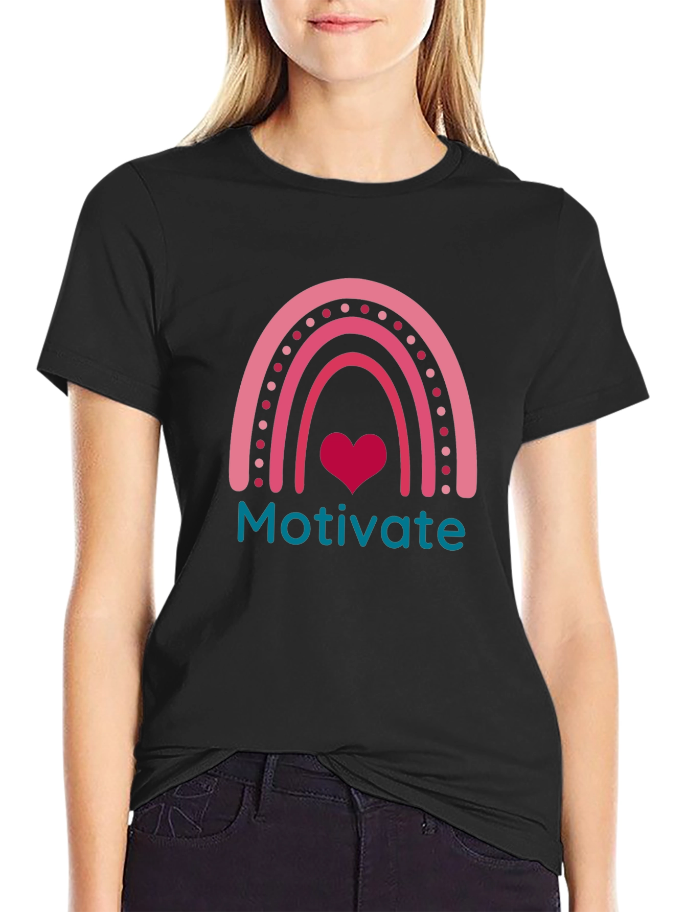 Motivate Rainbow Heart Tee