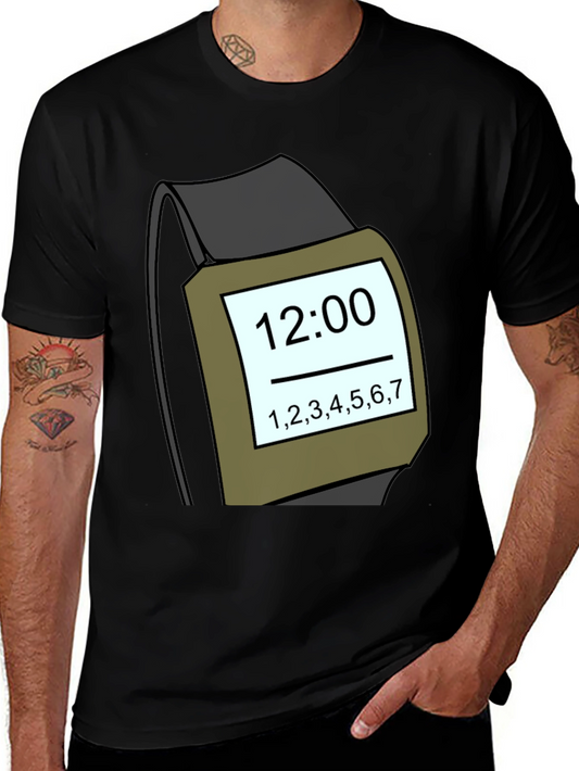 Funny Smartwatch Graphic Tee - Time Display T-Shirt