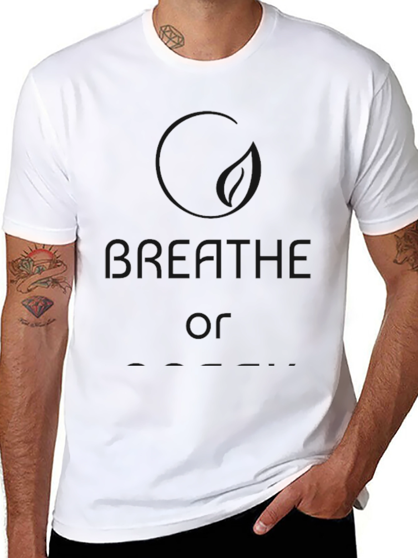 Breathe Graphic Tee - Relaxed Fit Black T-Shirt