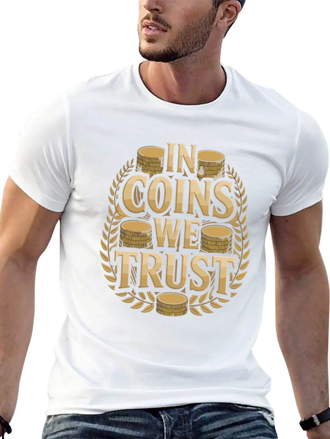 In Coins We Trust Graphic Tee - Black Cotton