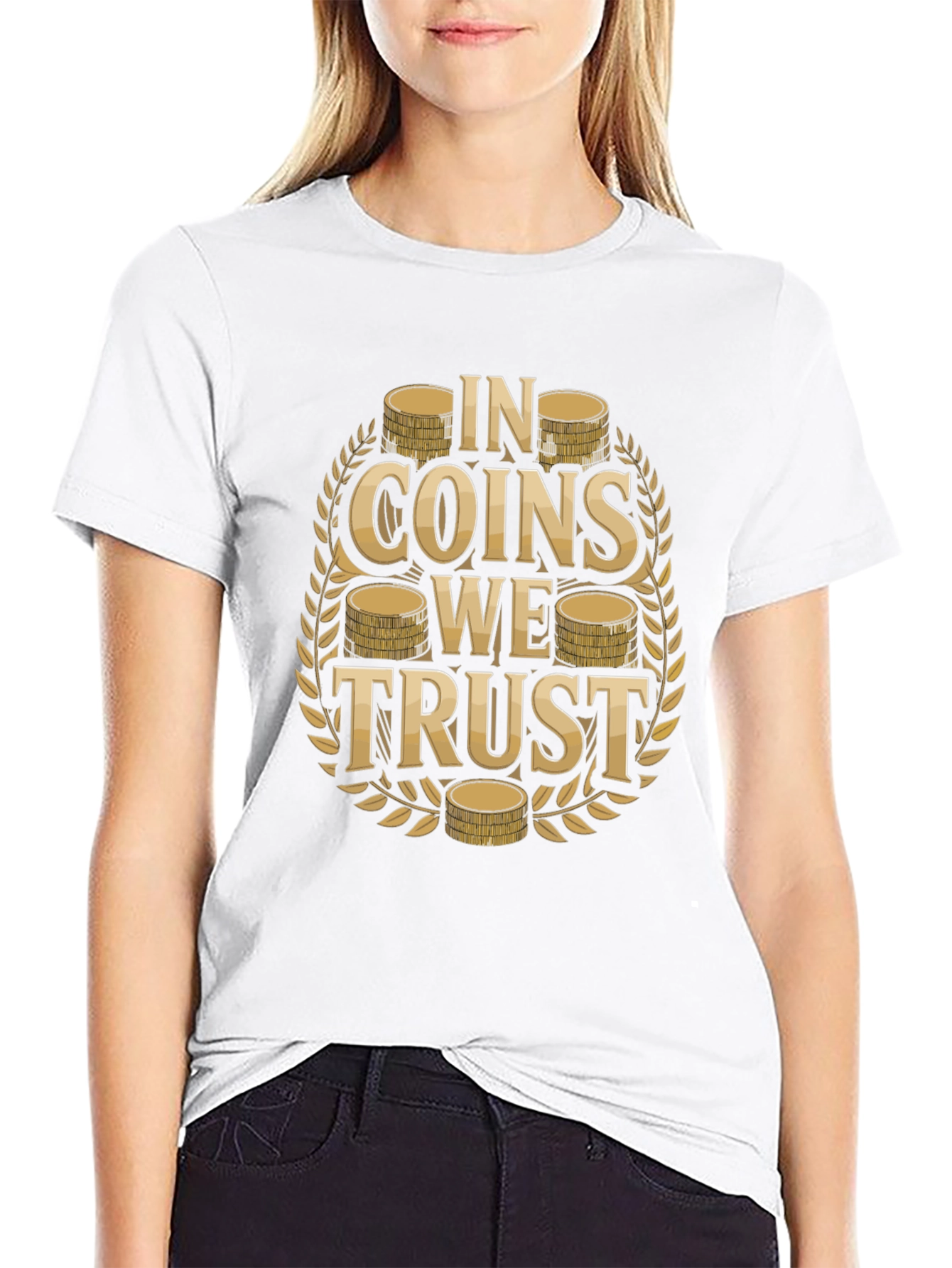 In Coins We Trust Graphic Tee - Black Cotton