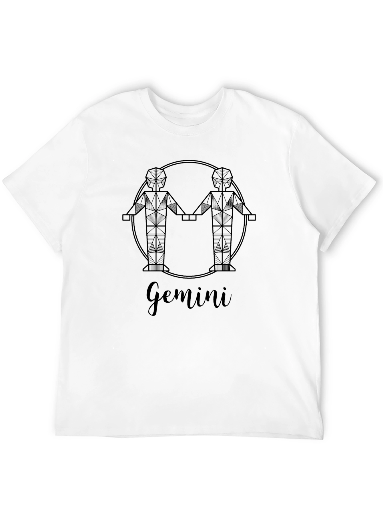 Gemini Zodiac Graphic Black T-Shirt