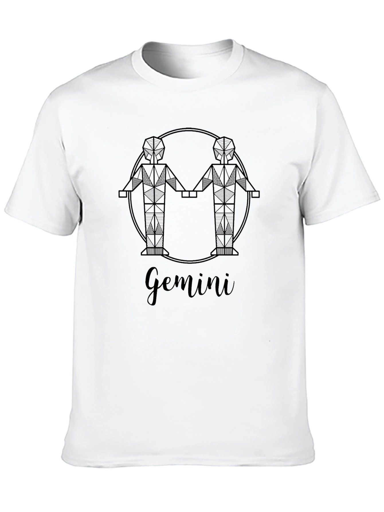 Gemini Zodiac Graphic Black T-Shirt