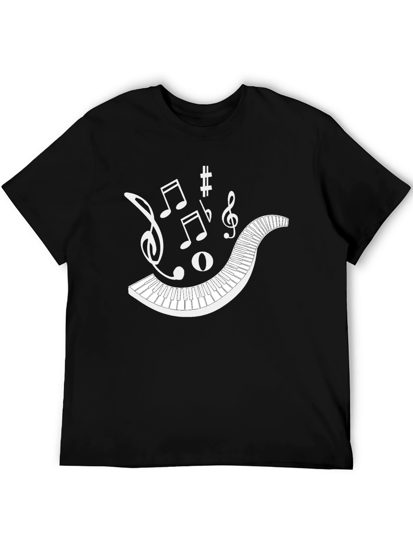 Musical Keys Black Graphic T-Shirt