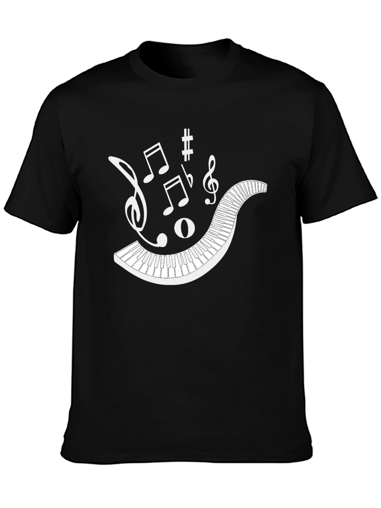 Musical Keys Black Graphic T-Shirt