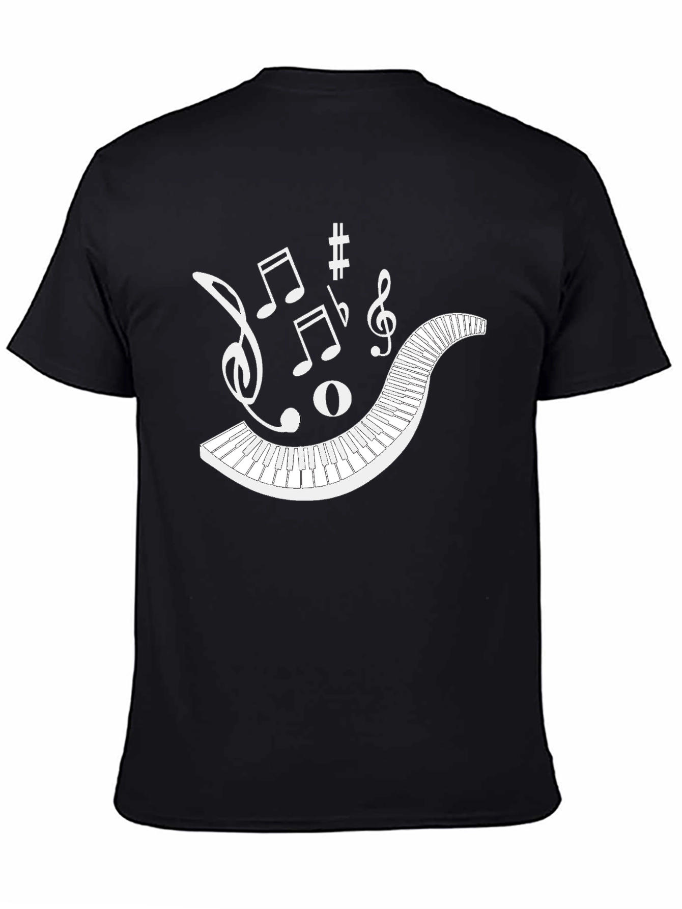 Musical Keys Black Graphic T-Shirt