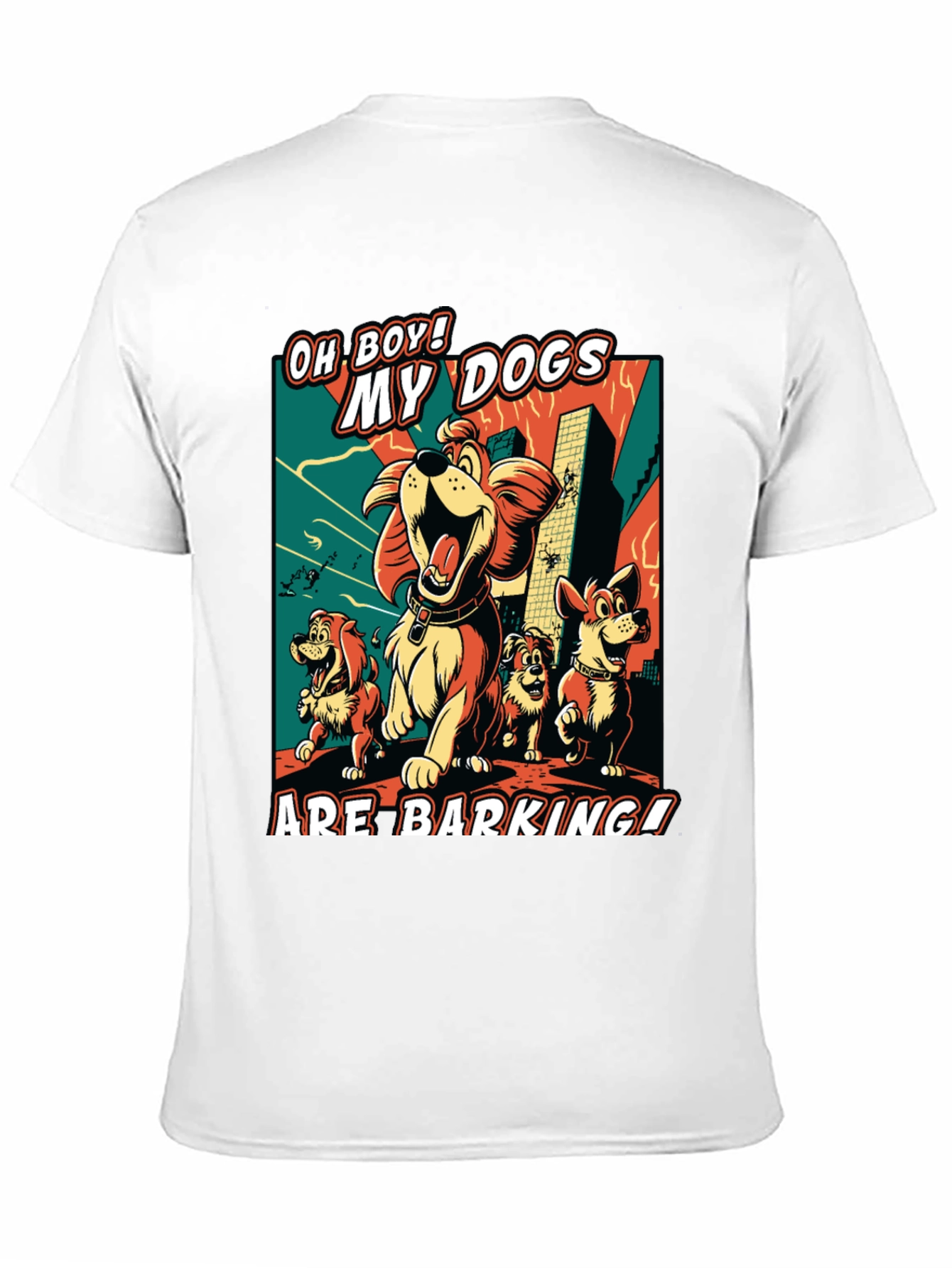 Funny Dog Cartoon Graphic Black T-Shirt