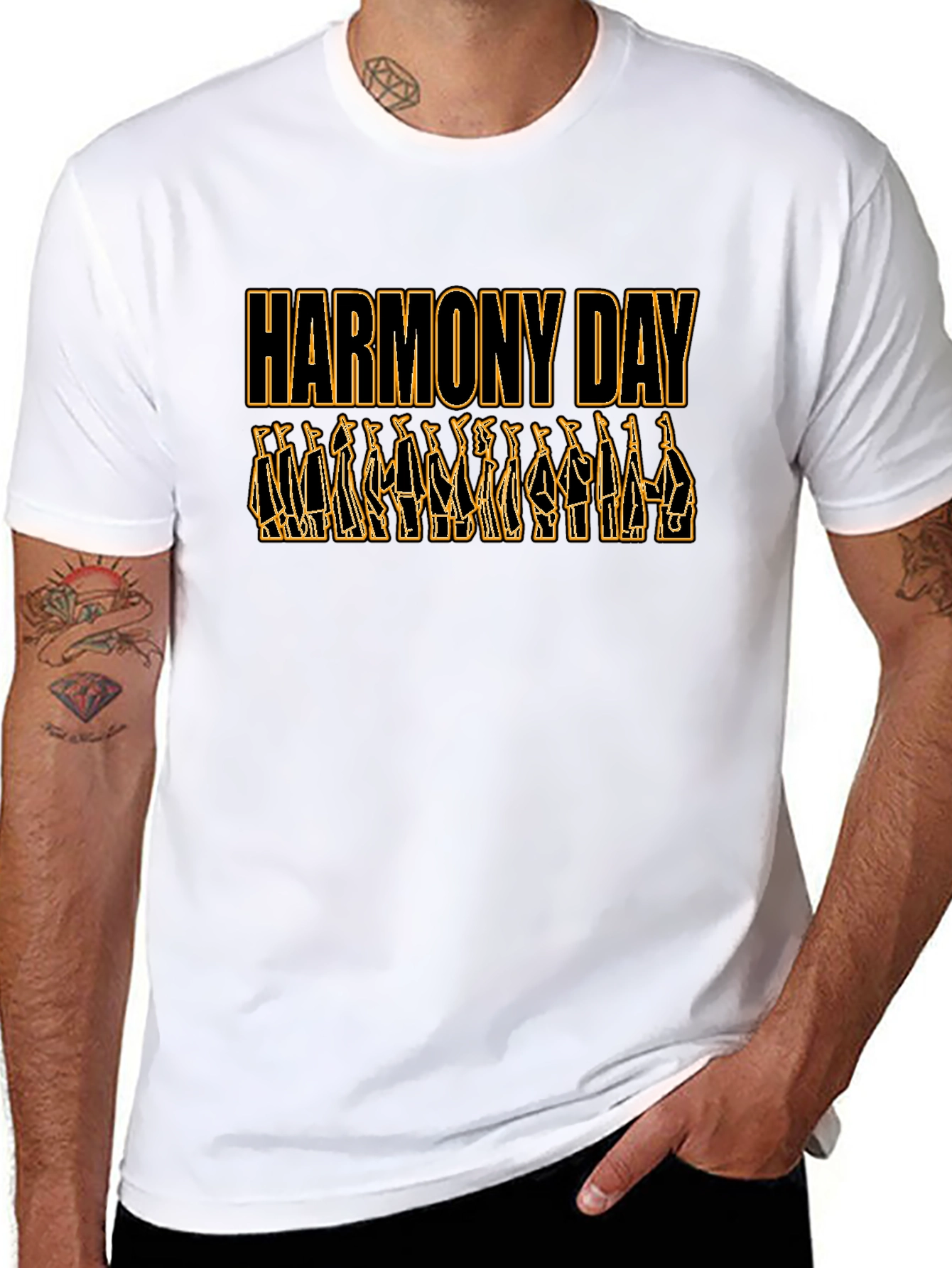 Harmony Day Black T-Shirt