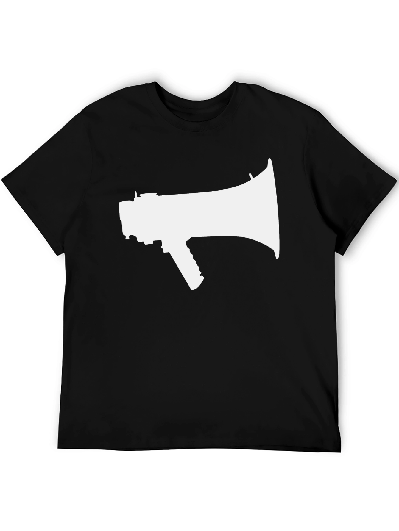 Megaphone Graphic Tee - Black Cotton T-Shirt