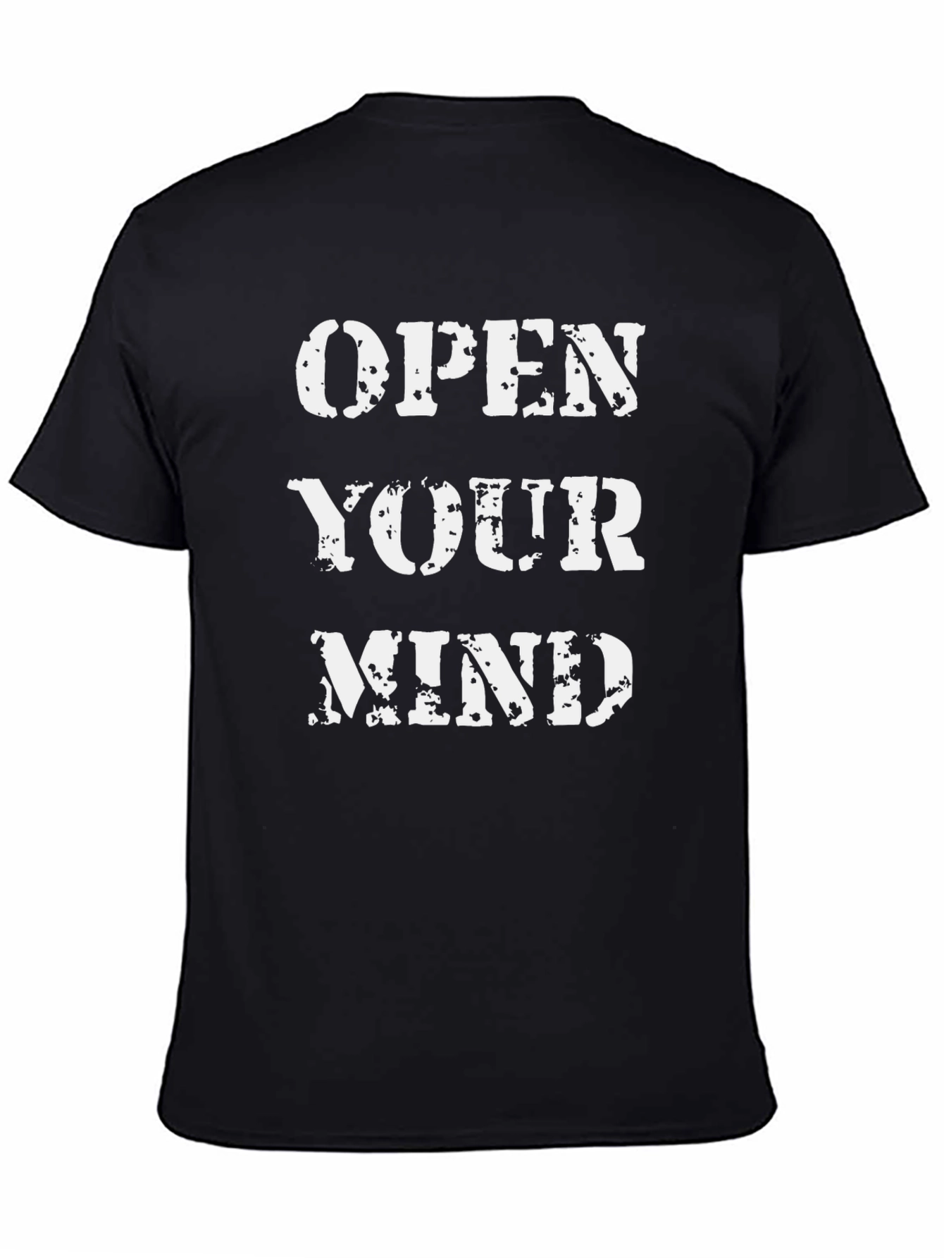 Open Your Mind Graphic Print Black T-Shirt