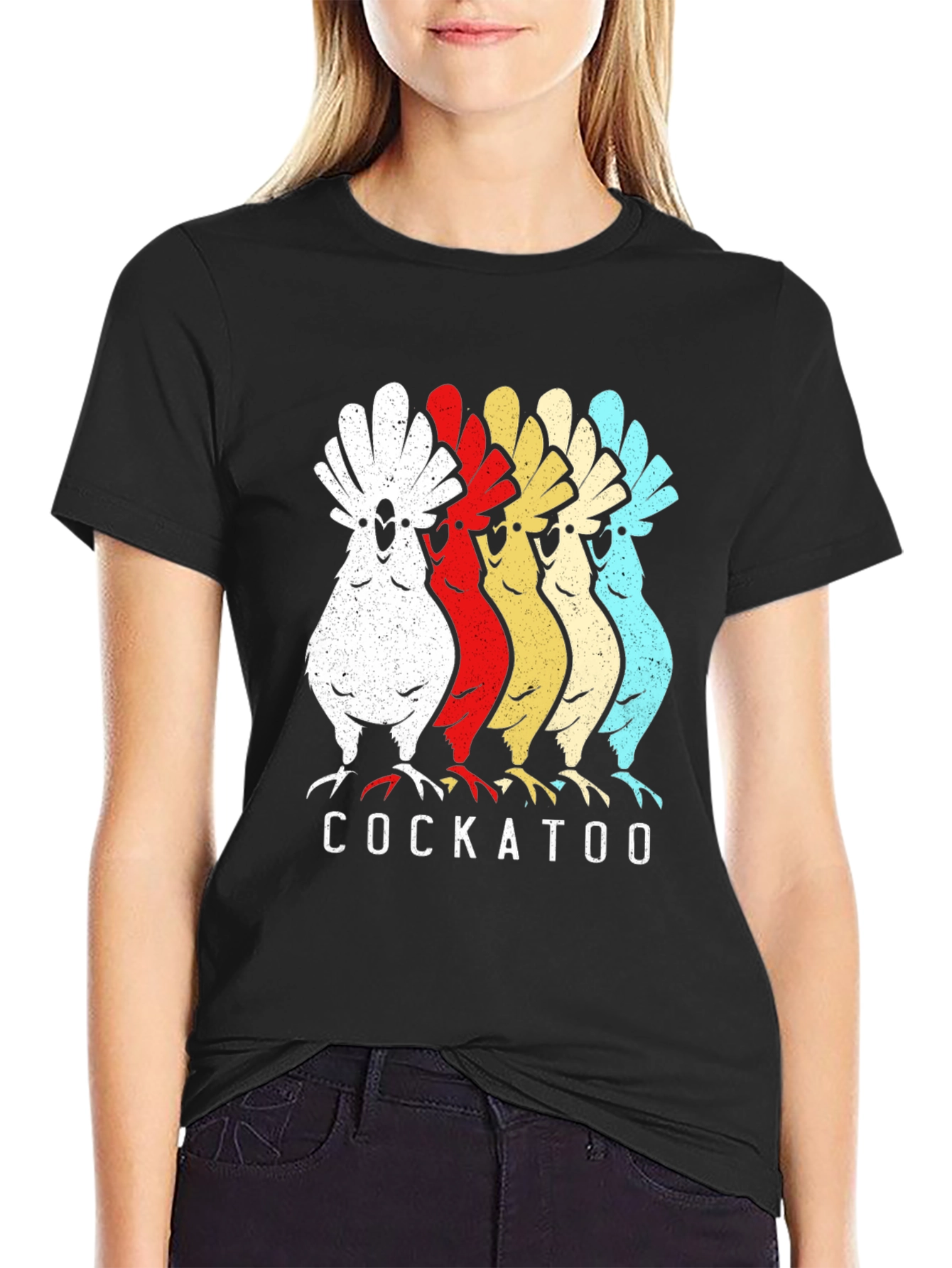 Retro Cockatoo Graphic Tee - Unique Bird Lover T-Shirt