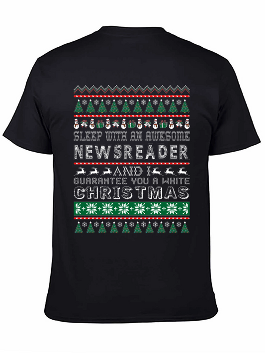 Funny Newsreader Ugly Christmas T-Shirt