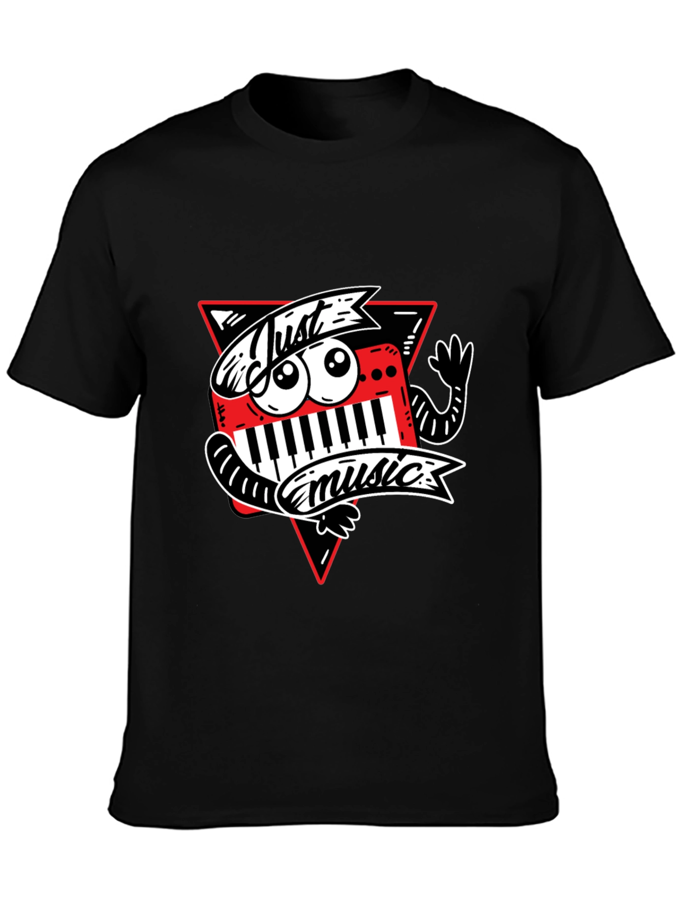 Just Music Graphic T-Shirt - Funky Keyboard Design
