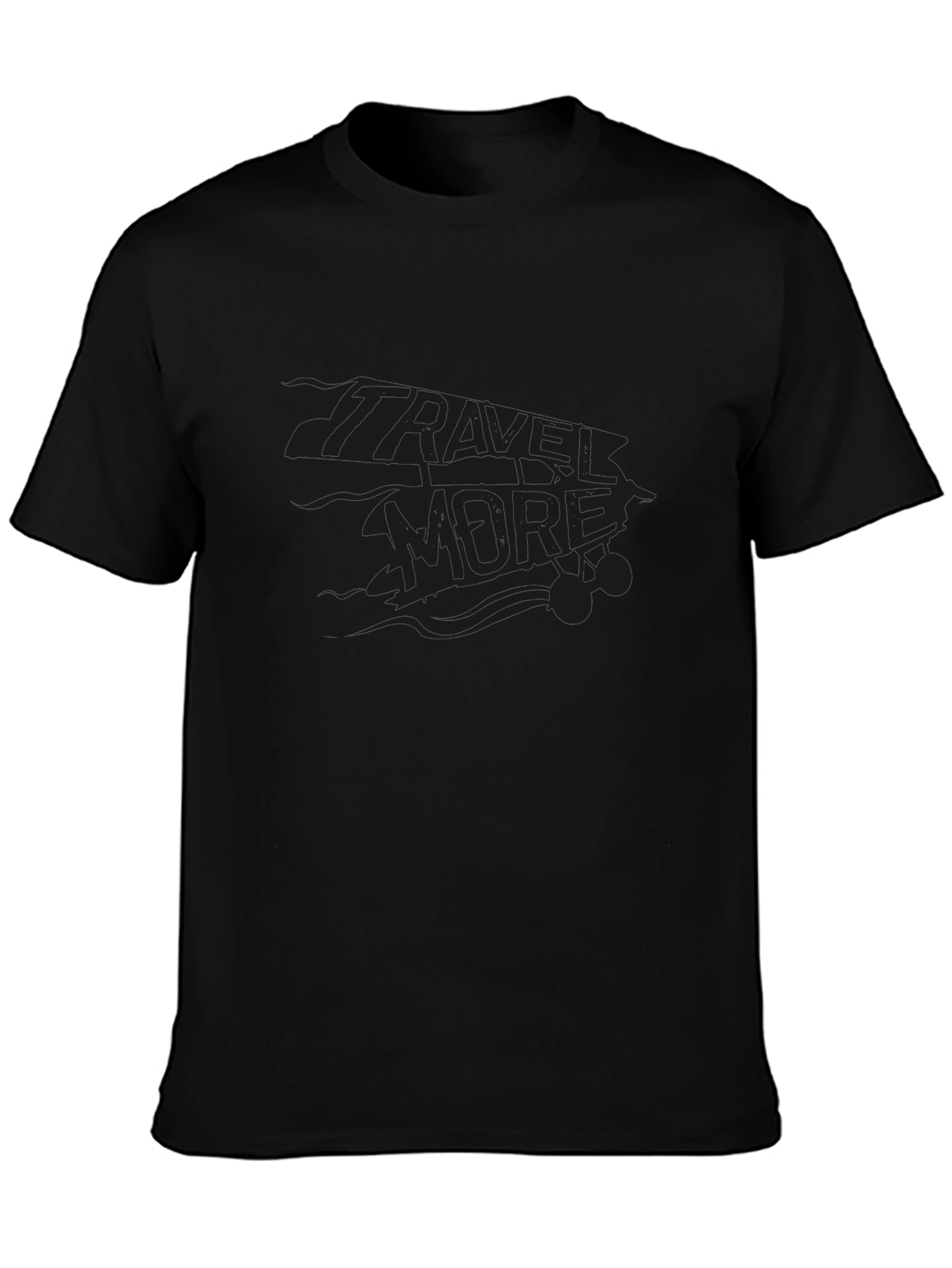 Travel More Black Graphic Tee