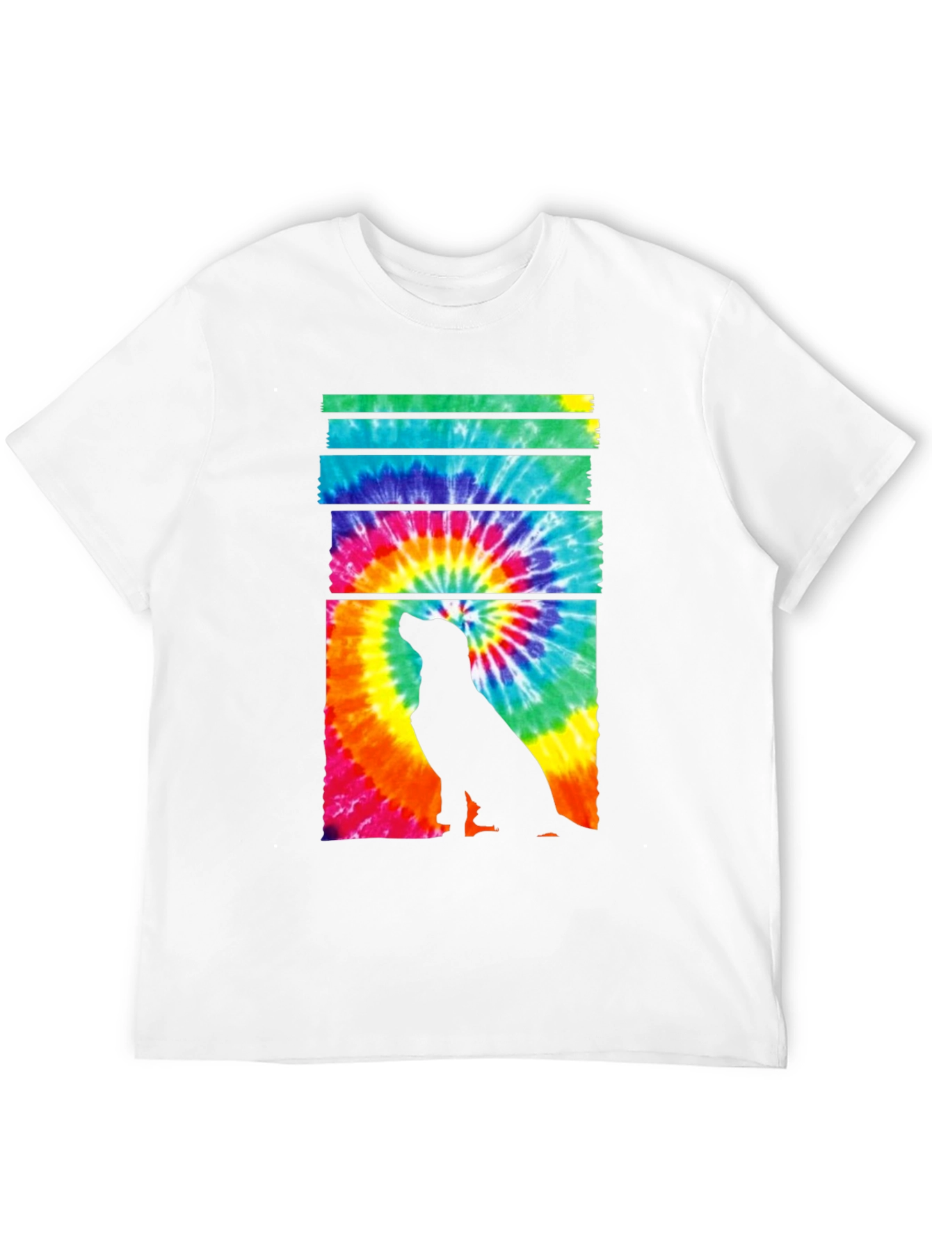 Tie-Dye Dog Silhouette Graphic Tee