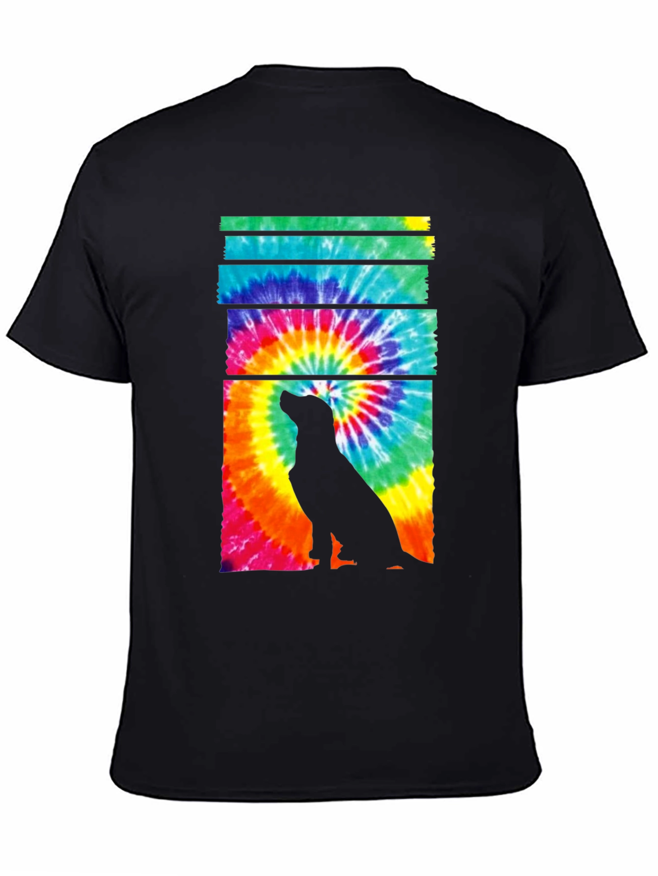 Tie-Dye Dog Silhouette Graphic Tee