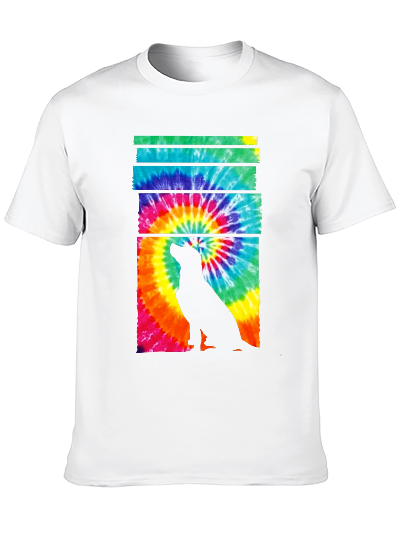 Tie-Dye Dog Silhouette Graphic Tee