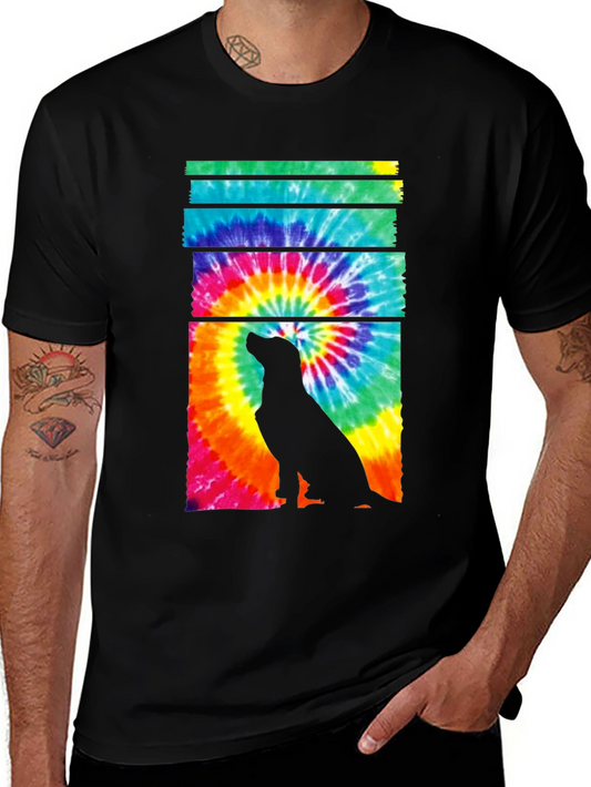 Tie-Dye Dog Silhouette Graphic Tee