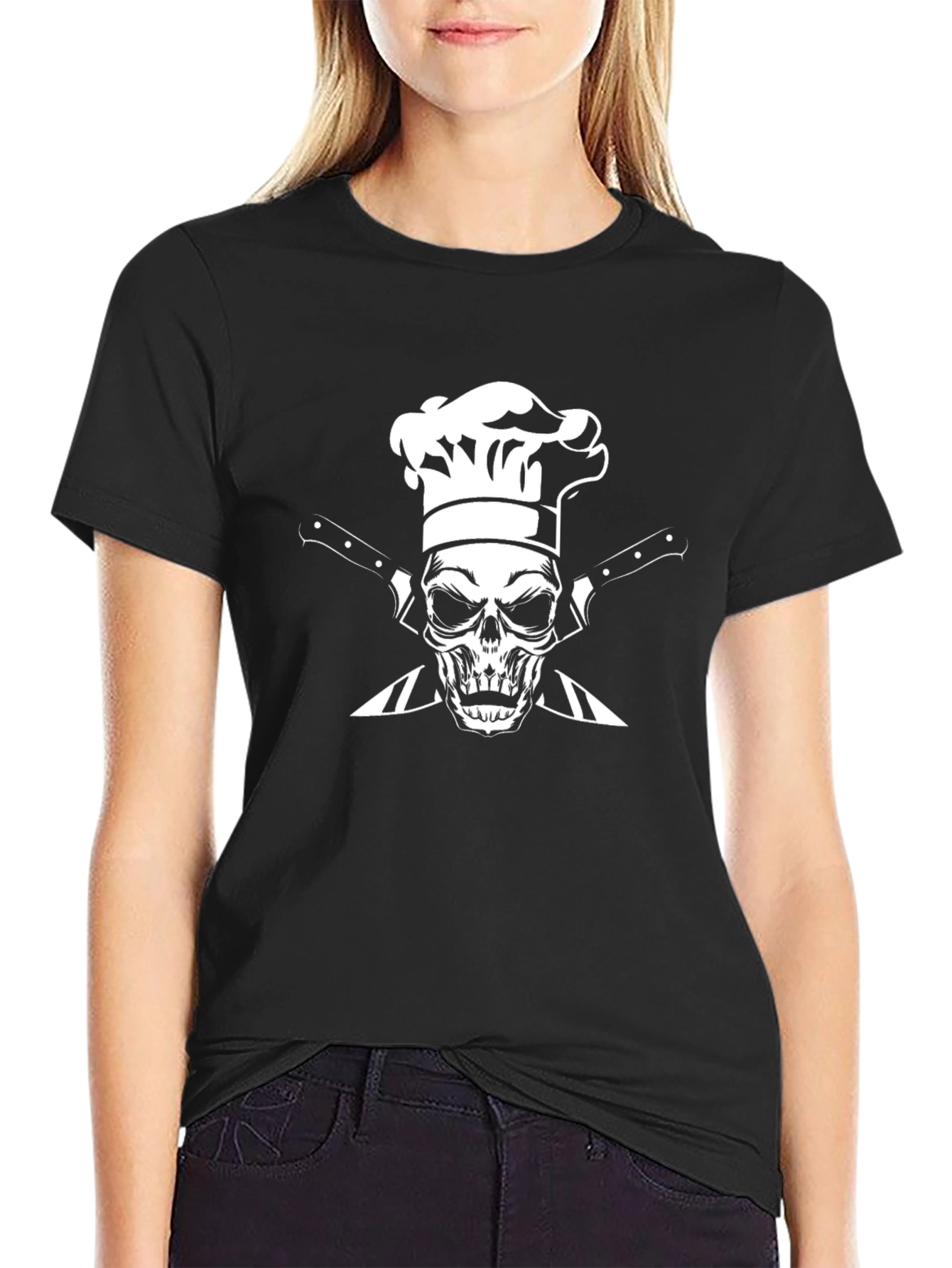 Chef Skull Graphic T-Shirt - Culinary Pirate Design