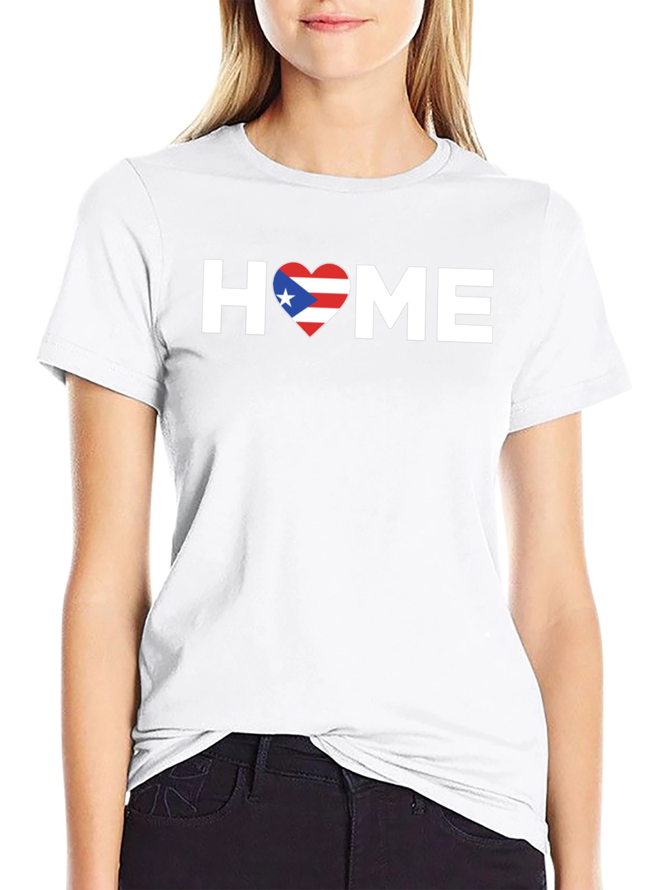 Puerto Rico Home T-Shirt - Flag Heart