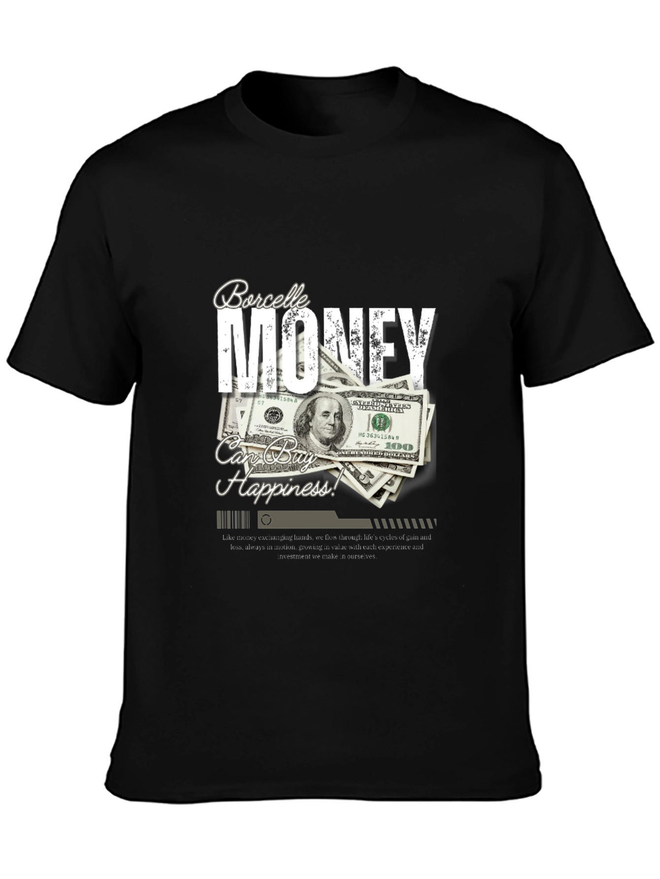Money Can Buy Happiness Black Graphic Tee