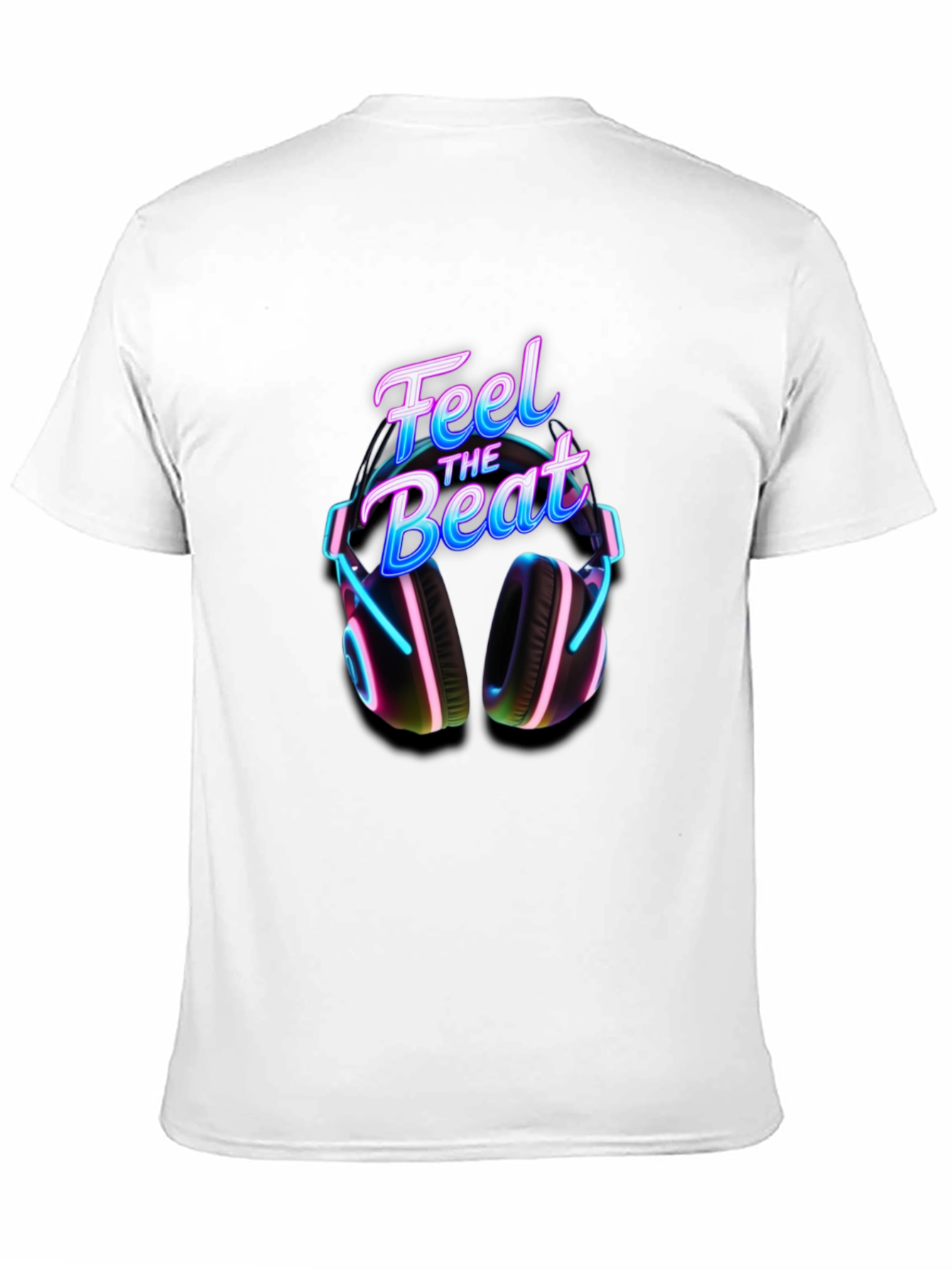 Feel the Beat T-Shirt with Headphone Graphic