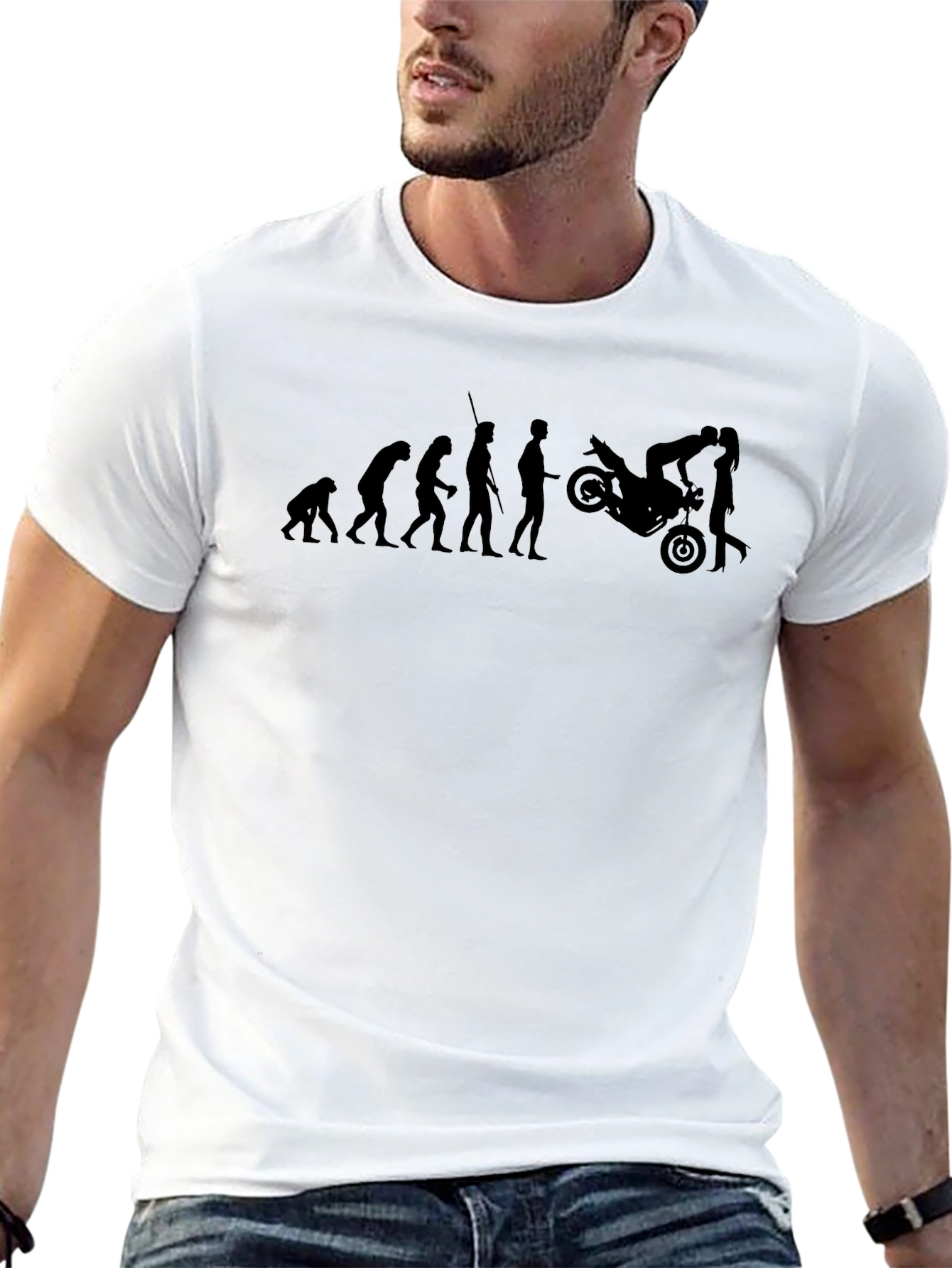 Evolution Motorcycle Black Graphic Tee