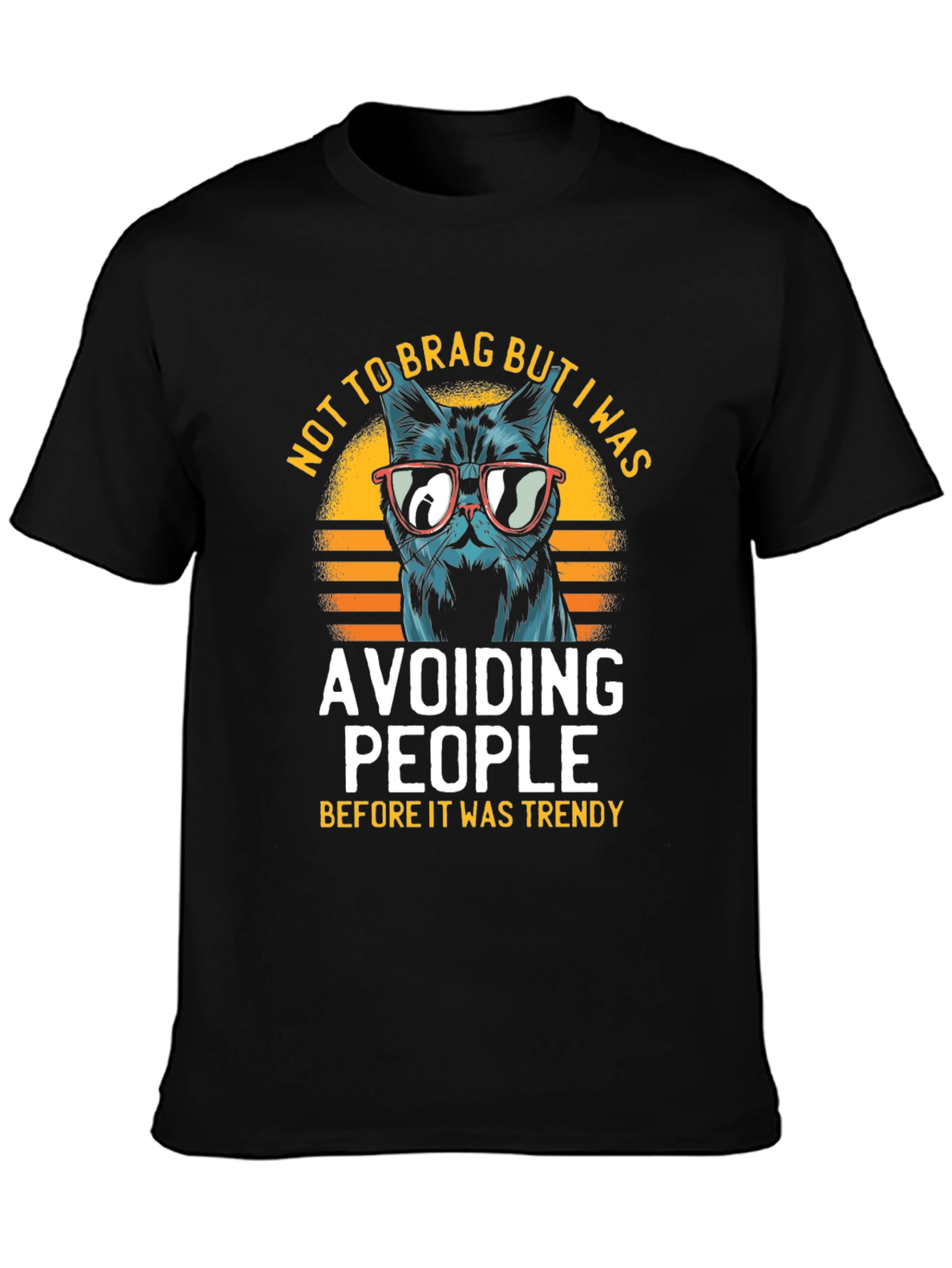 Avoiding People Cat Graphic Tee