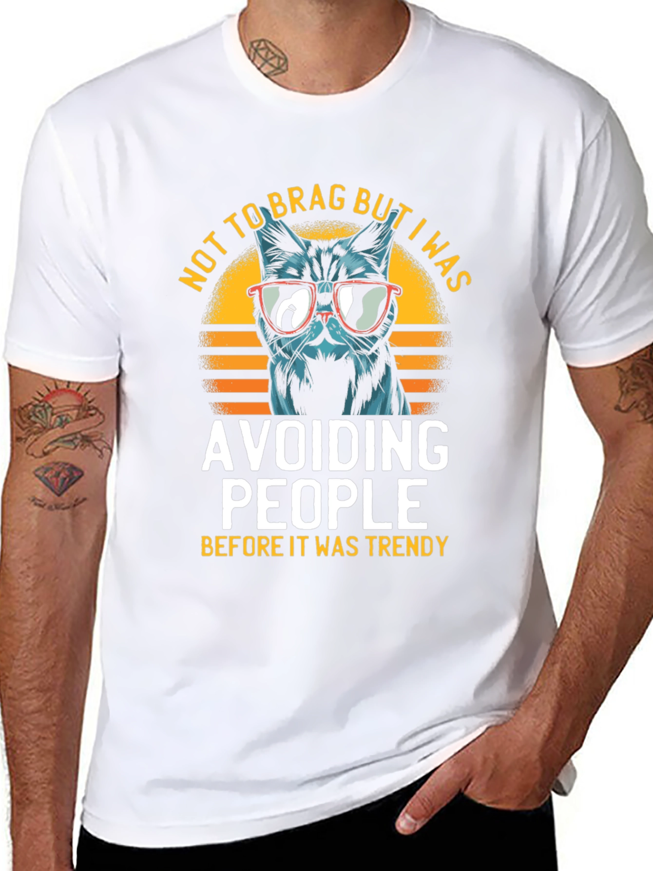 Avoiding People Cat Graphic Tee