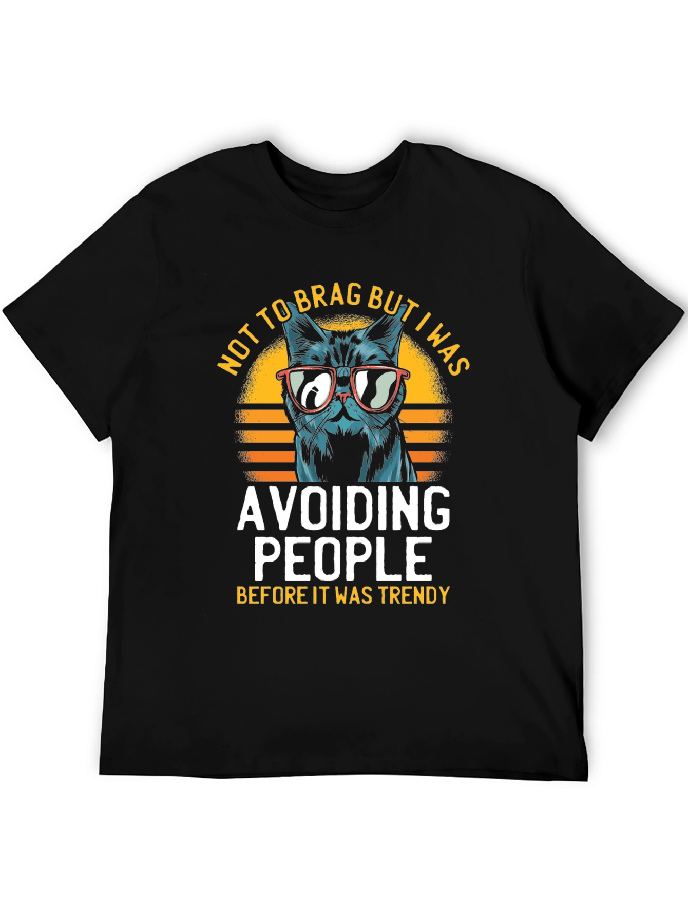 Avoiding People Cat Graphic Tee