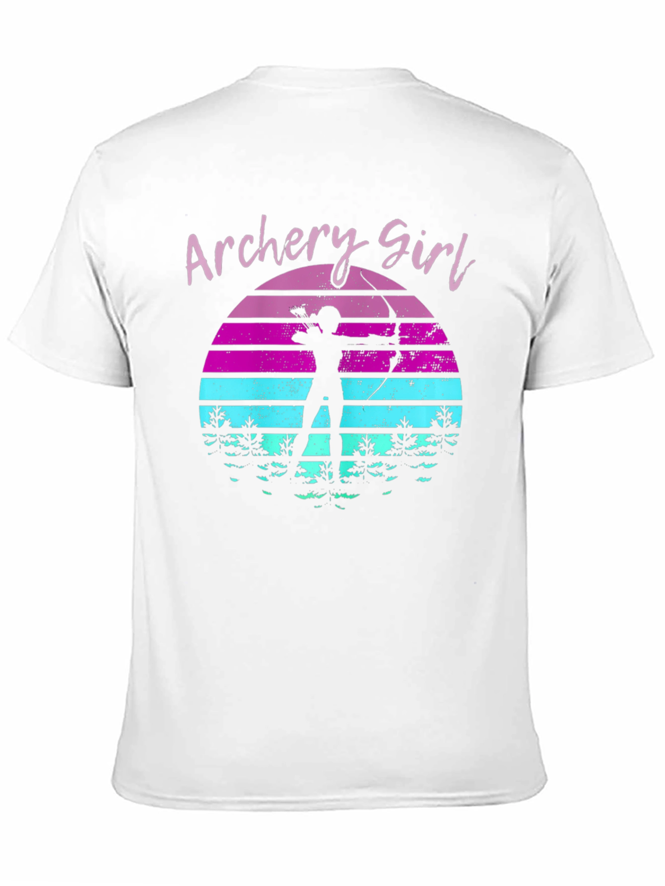 Archery Girl Retro Sunset Graphic T-Shirt