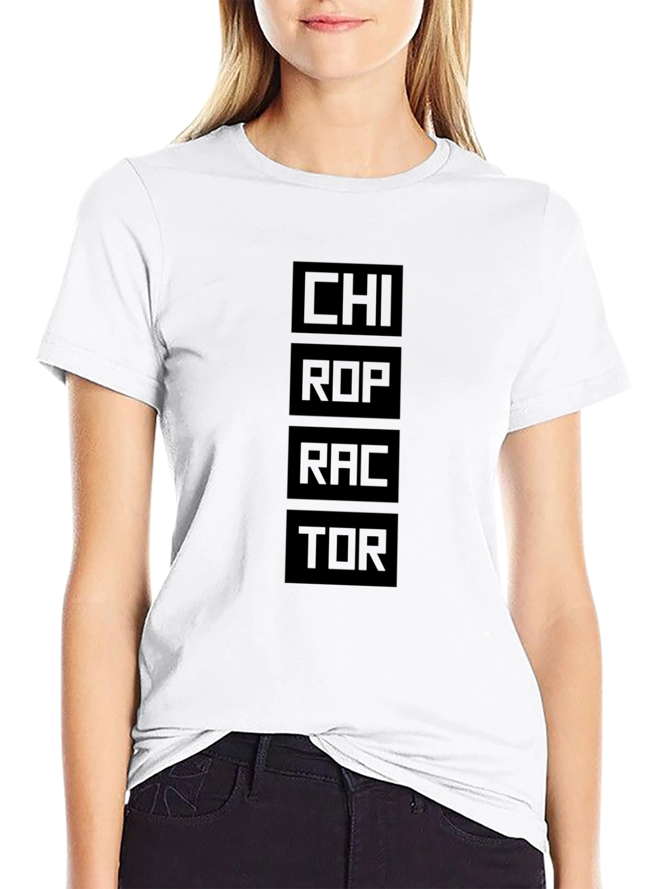 Chiropractor Text T-Shirt - Black