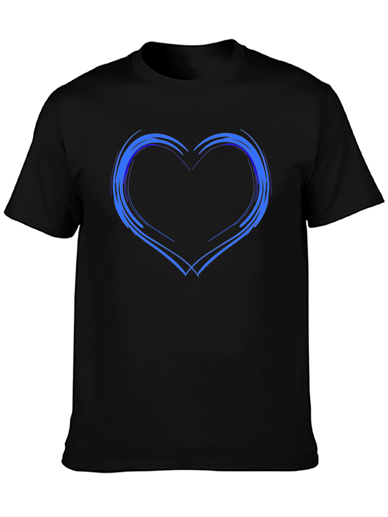 Heart Outline Black T-Shirt - Trendy Graphic Tee