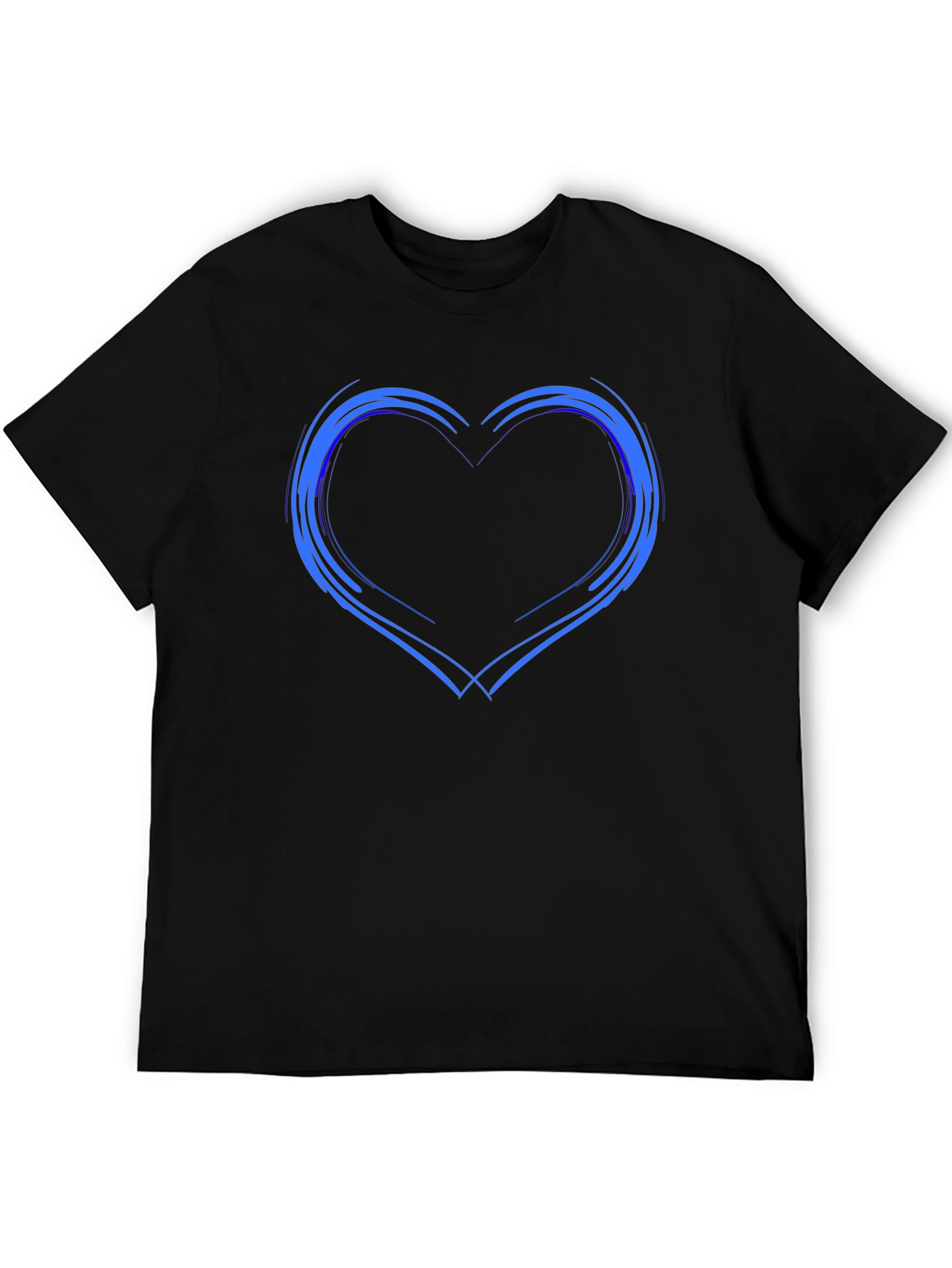 Heart Outline Black T-Shirt - Trendy Graphic Tee