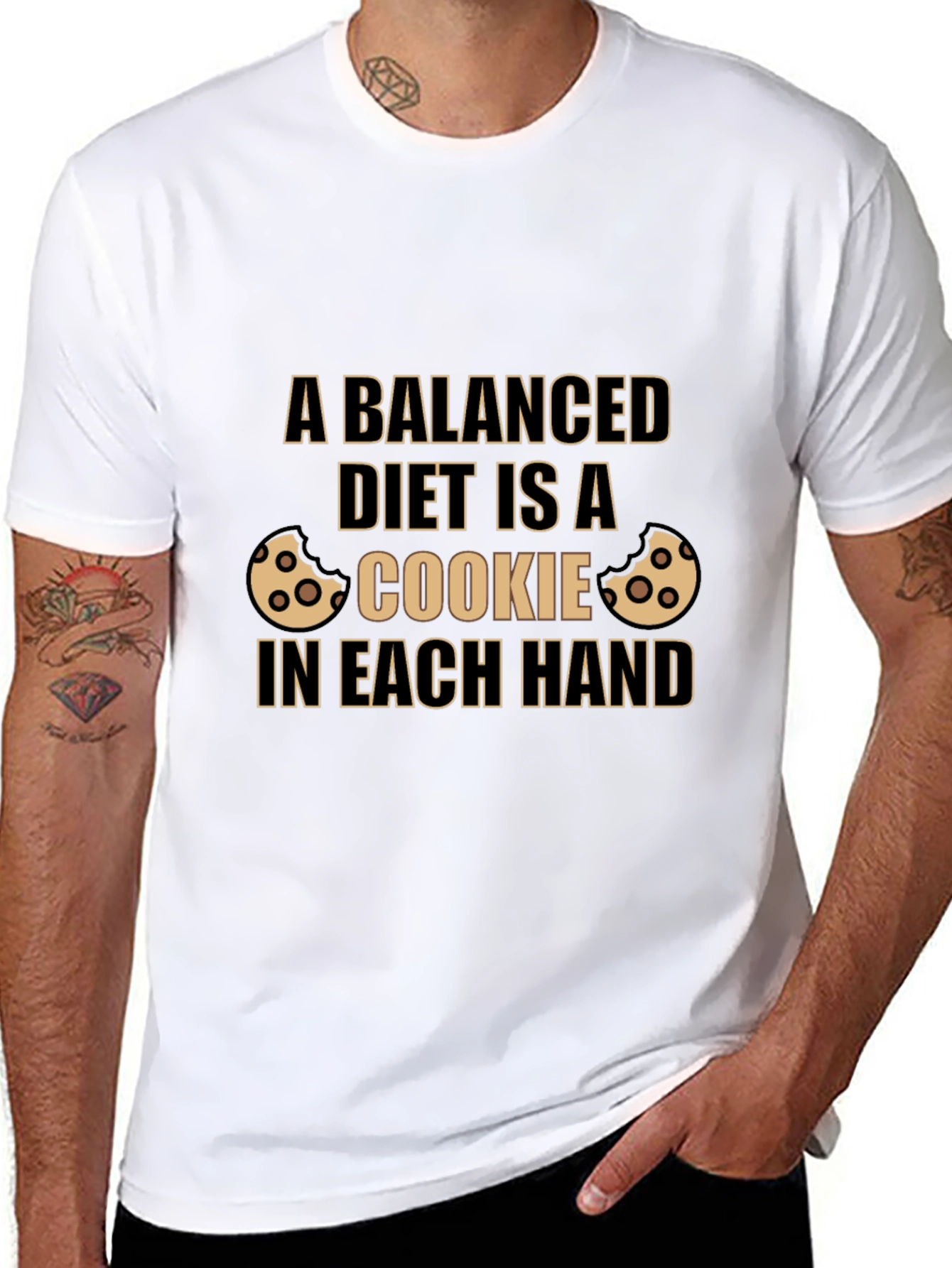 Balanced Diet Cookie T-Shirt - Novelty Foodie Tee