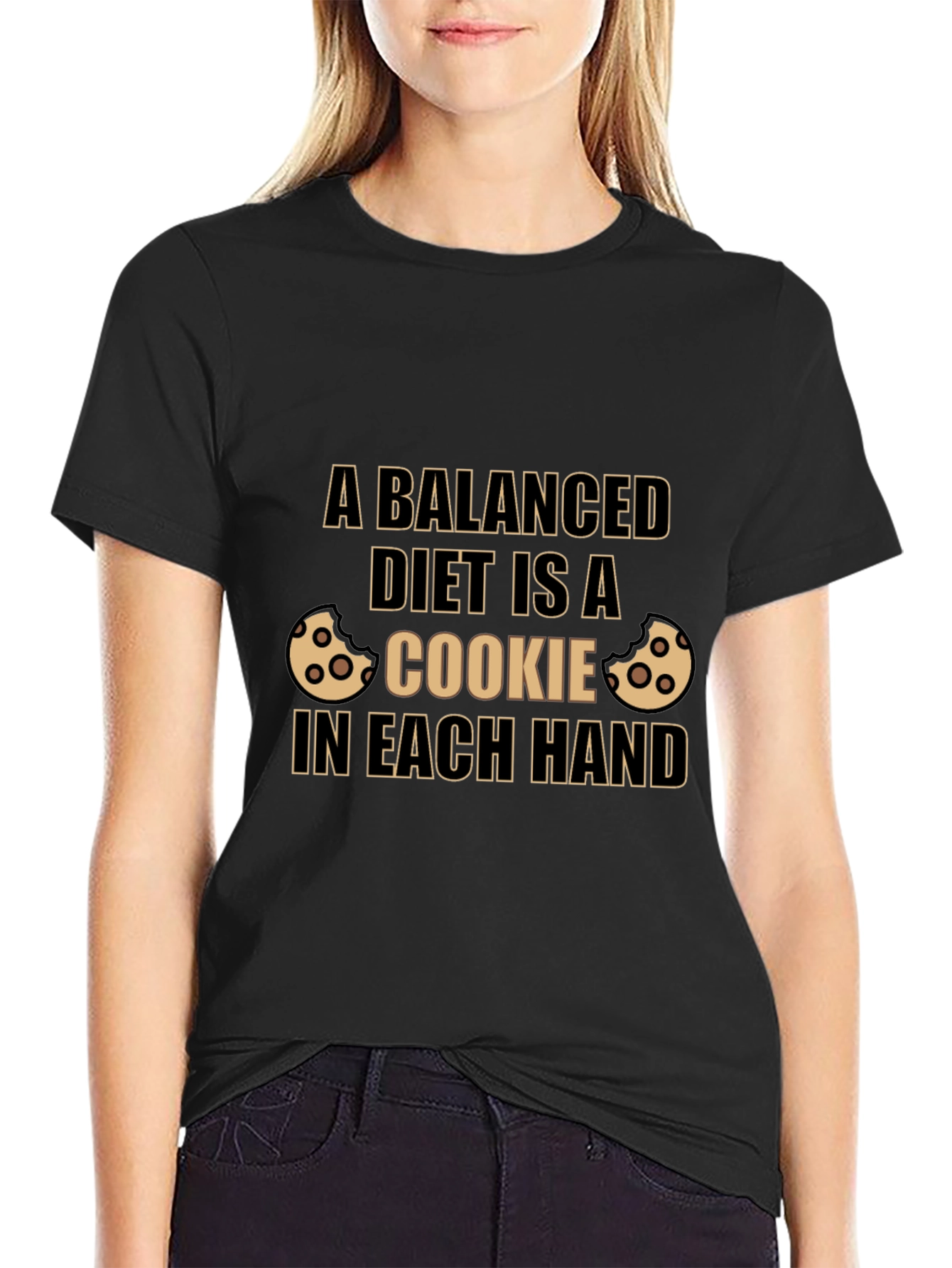 Balanced Diet Cookie T-Shirt - Novelty Foodie Tee