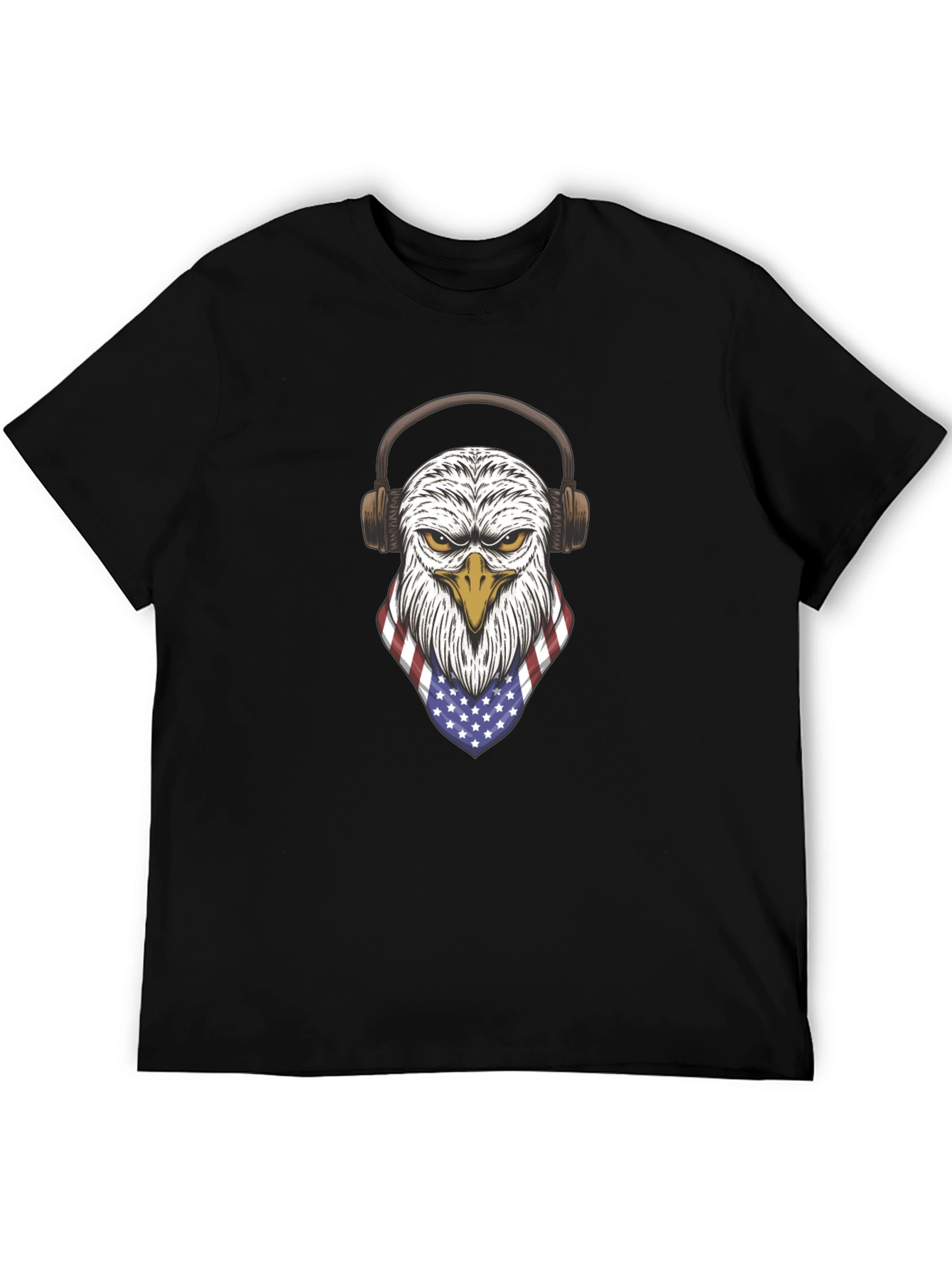 Patriotic Eagle Headphones Graphic Tee