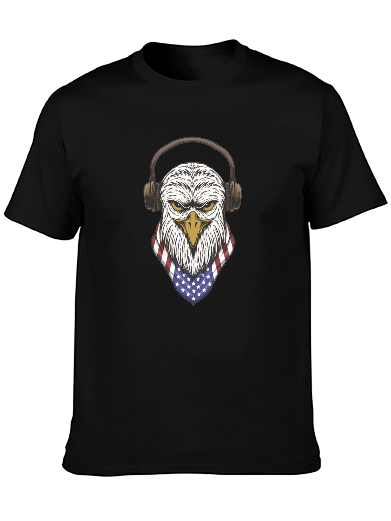 Patriotic Eagle Headphones Graphic Tee