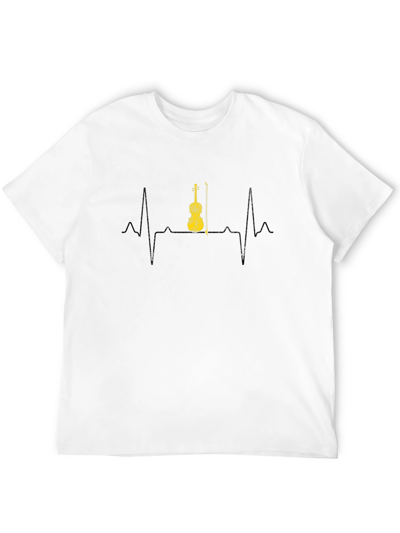 Violin Heartbeat Graphic Tee - Musicians Black T-Shirt