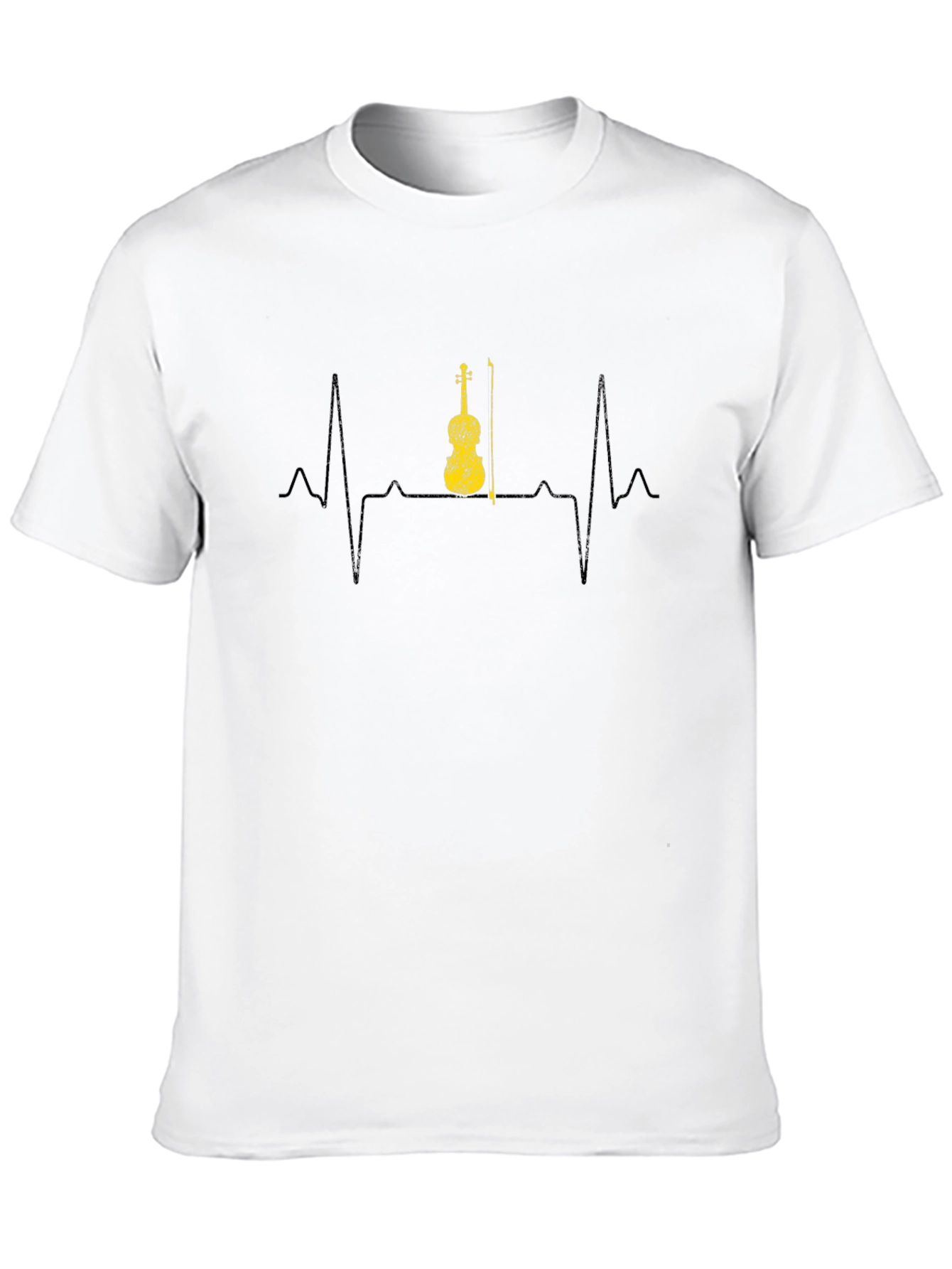 Violin Heartbeat Graphic Tee - Musicians Black T-Shirt