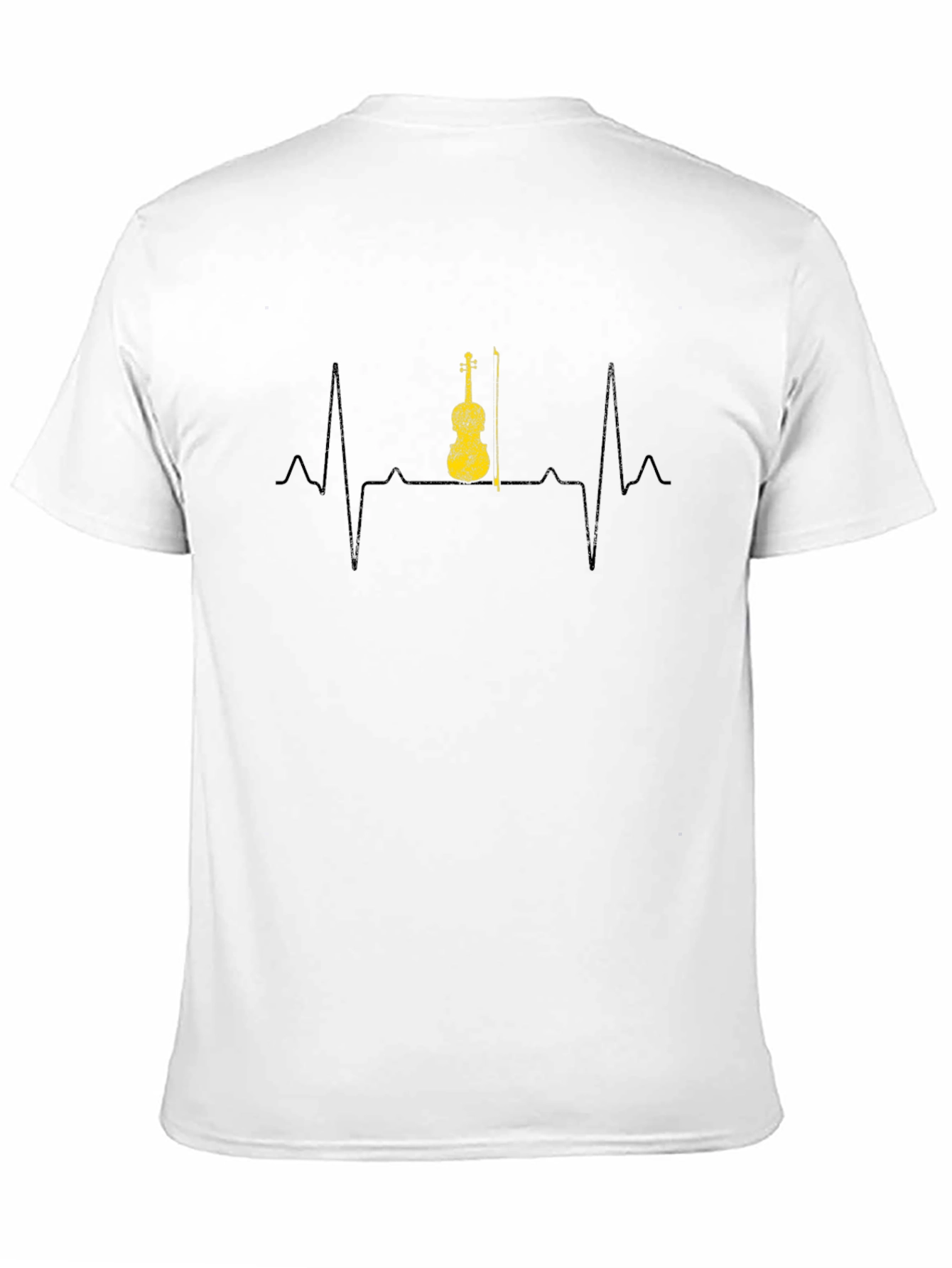Violin Heartbeat Graphic Tee - Musicians Black T-Shirt