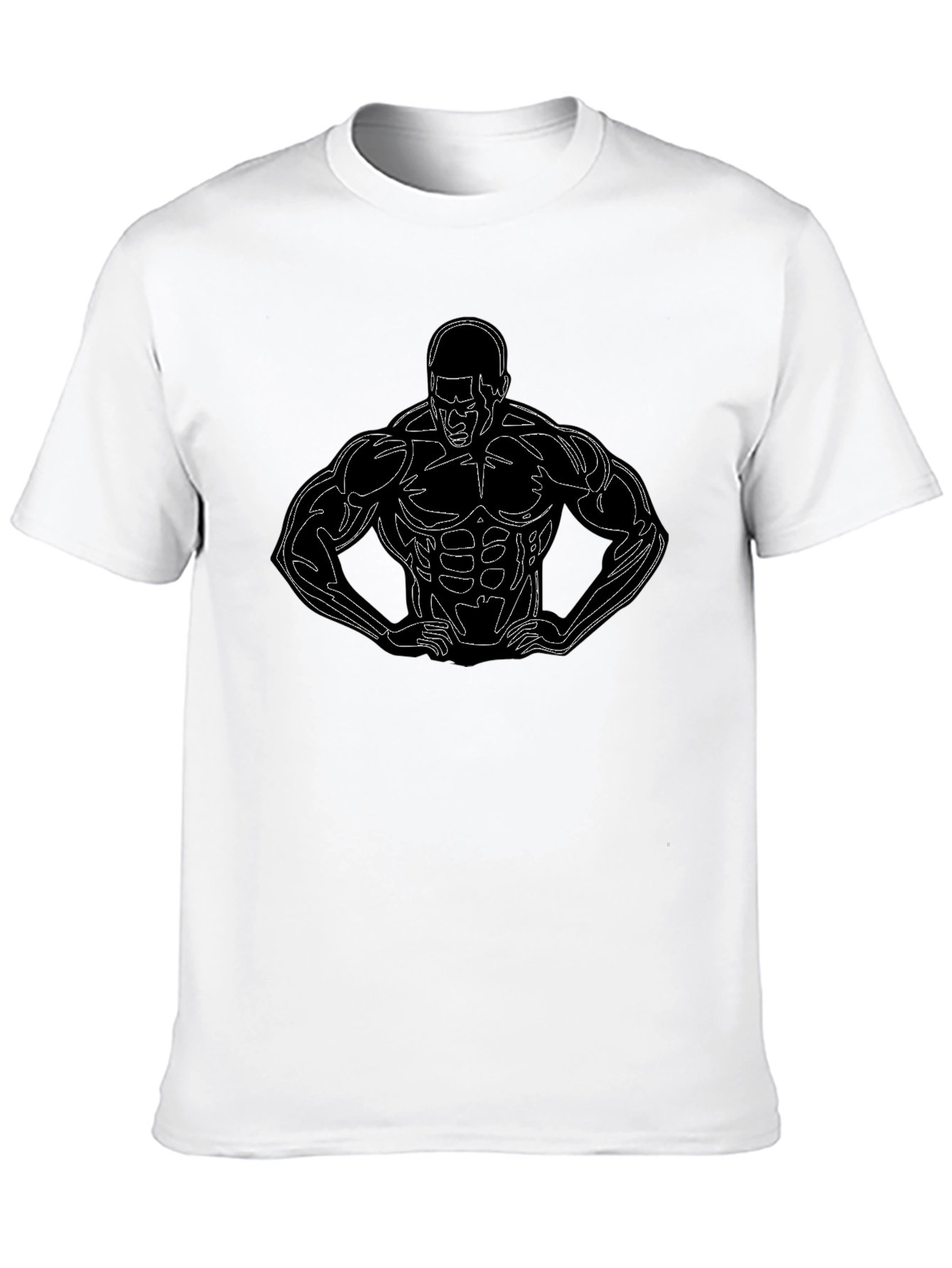 Bodybuilder Graphic Tee - Black Cotton Blend