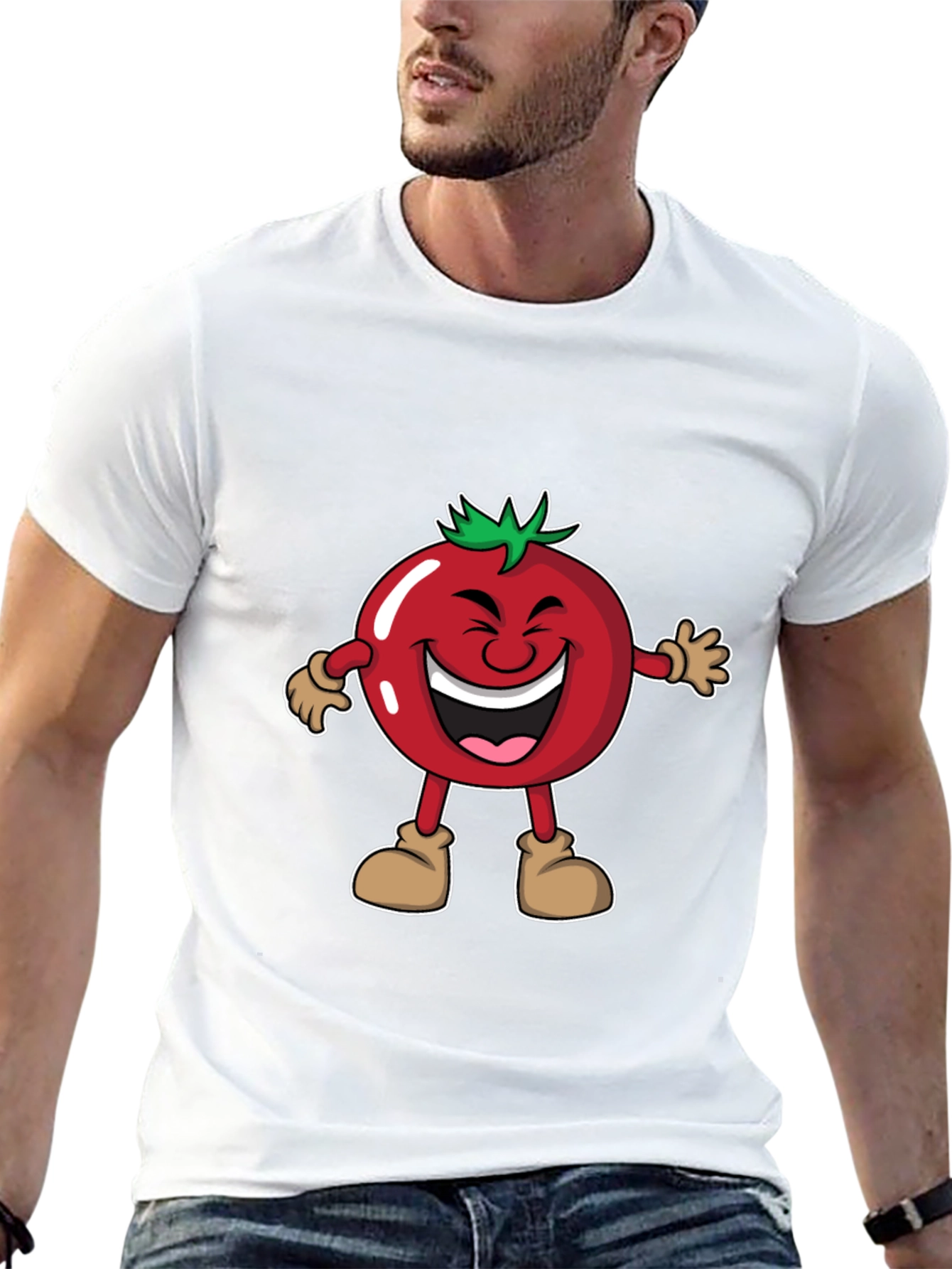 Tomato Cartoon Black T-Shirt