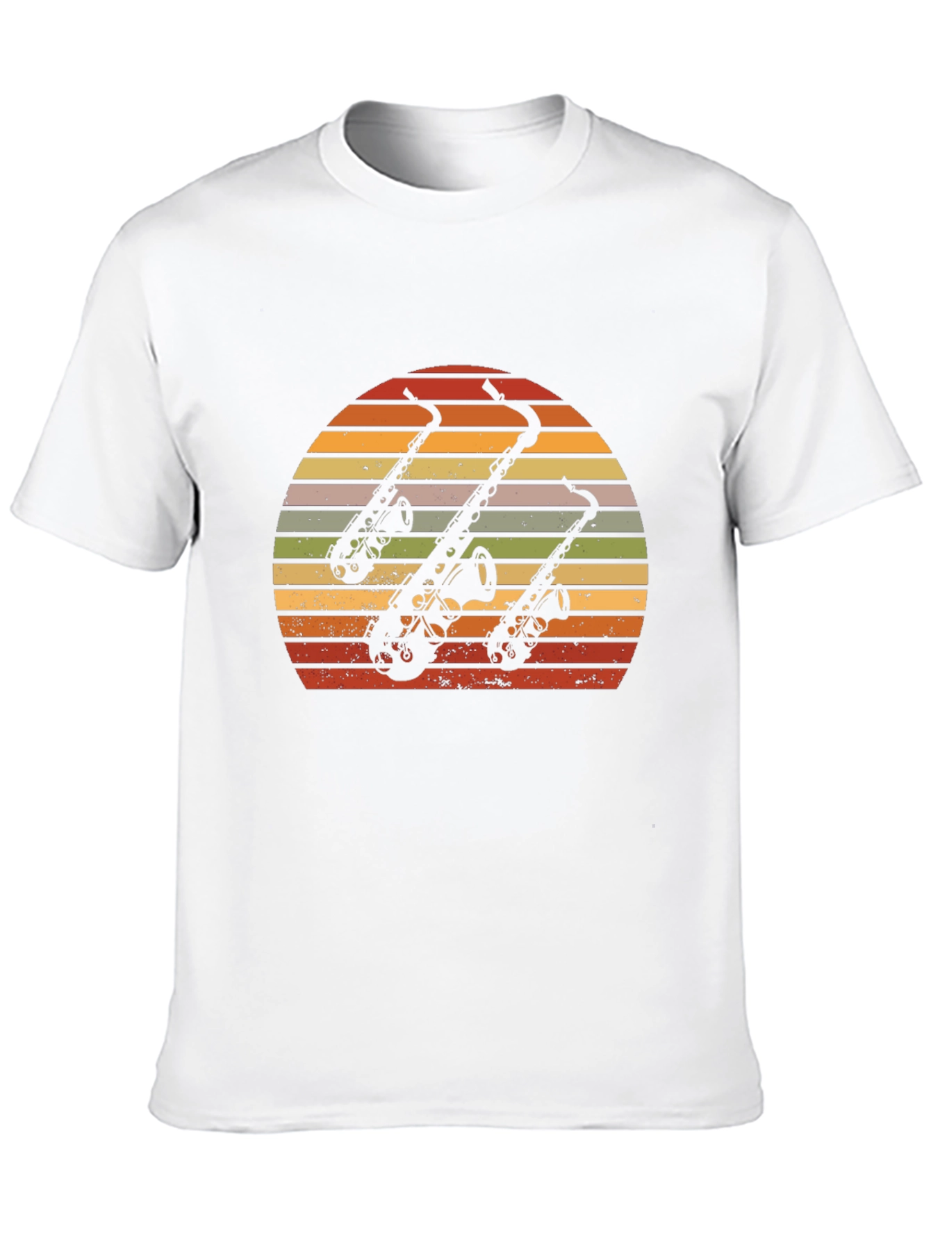 Retro Saxophone Sunset T-Shirt - Cool Musician Tee