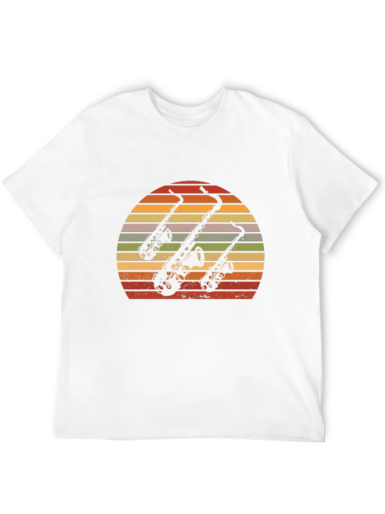 Retro Saxophone Sunset T-Shirt - Cool Musician Tee
