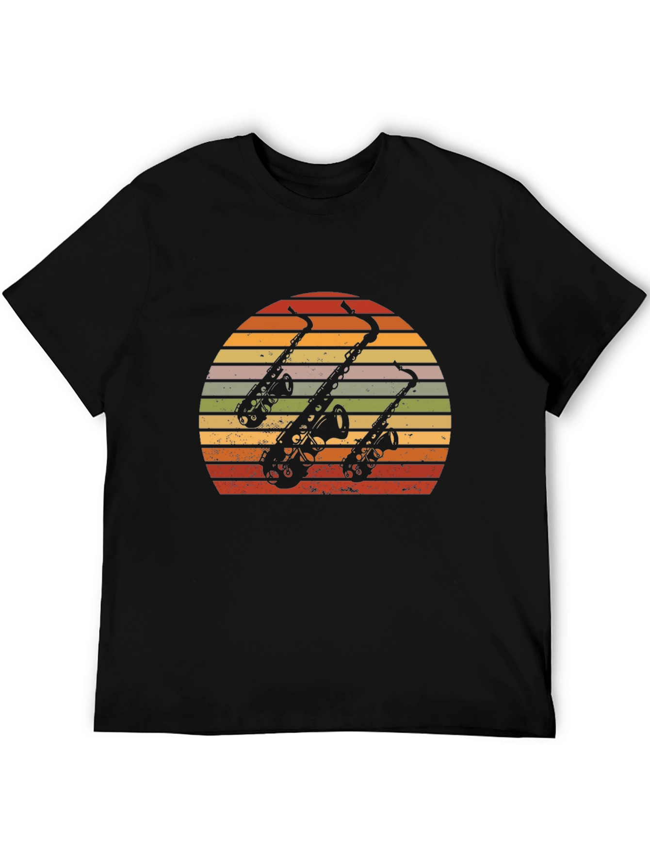 Retro Saxophone Sunset T-Shirt - Cool Musician Tee