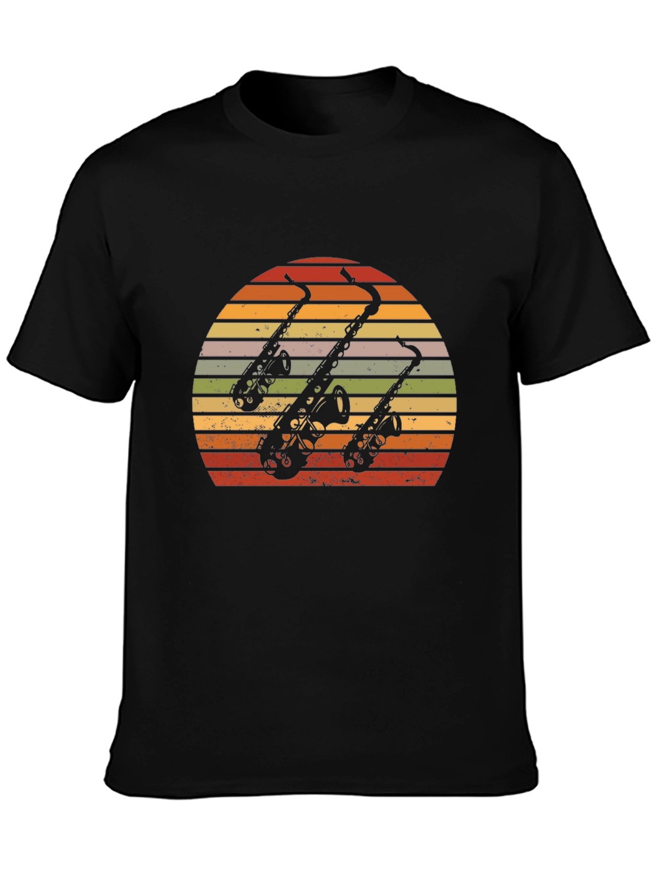 Retro Saxophone Sunset T-Shirt - Cool Musician Tee